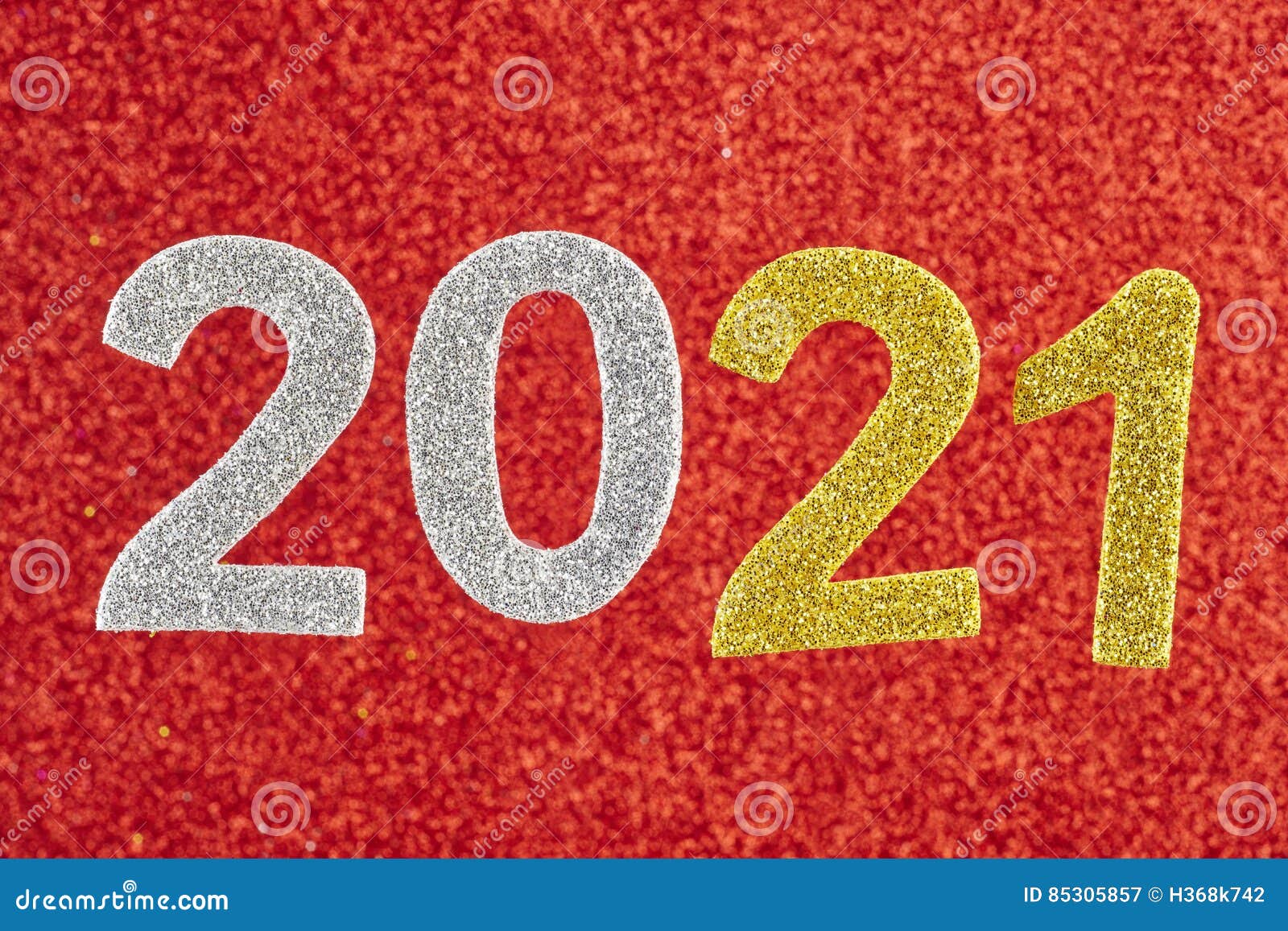 Number Two Thousand And Twenty One Over A Red Background ...
