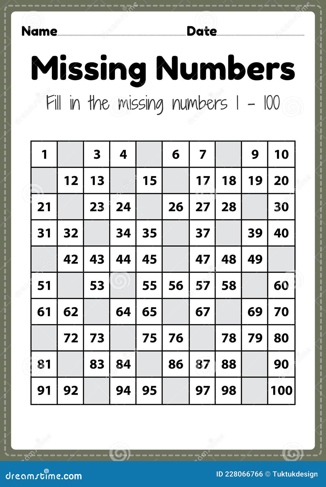 Learn to Count 100 Chart. Count to 100 Worksheet Math Worksheet