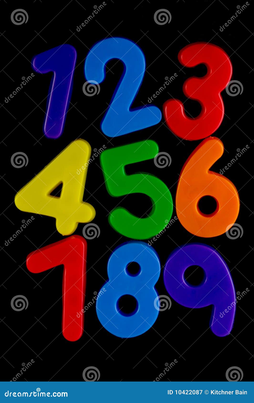 Numbers isolated against a black background