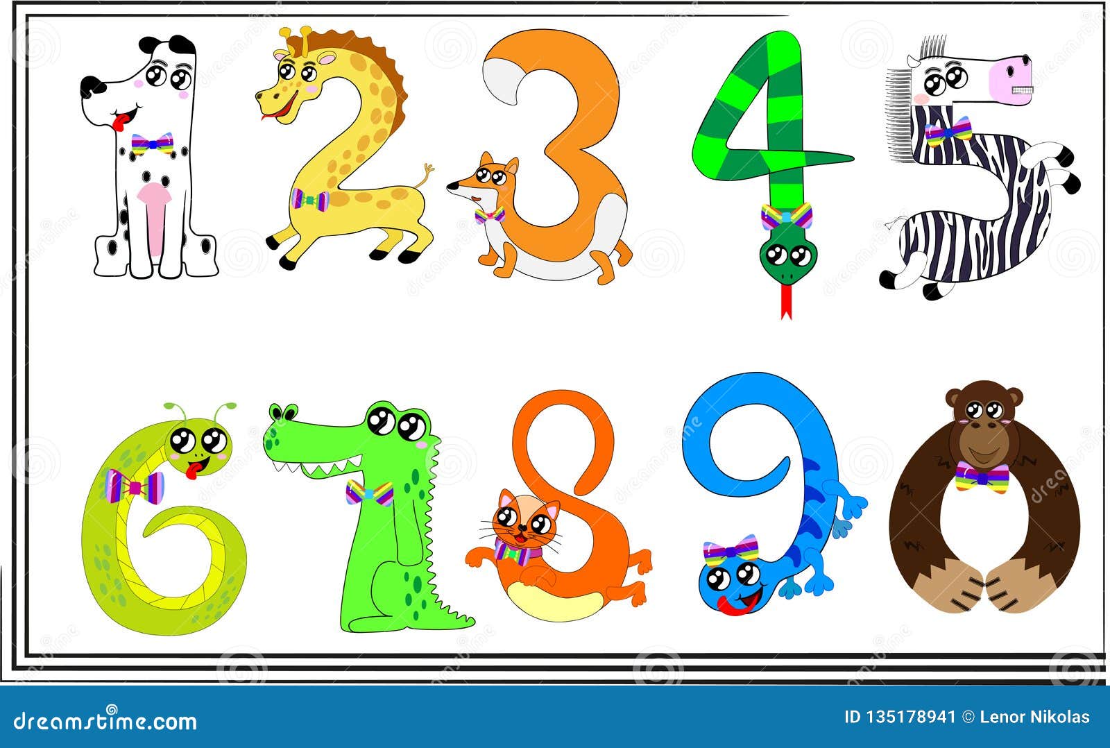 Animals With Numbers Clip Art