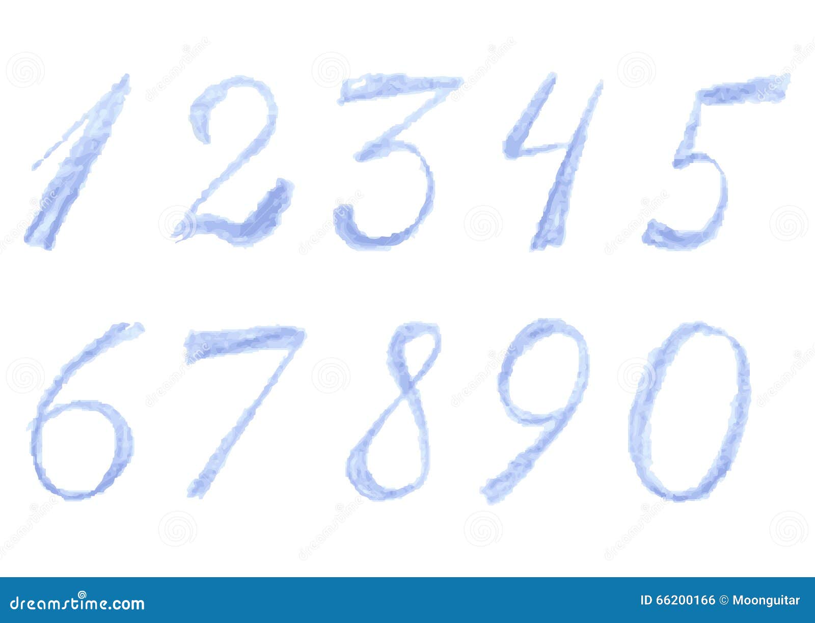 Numbers Drawn by Colored Pencils, Vector Stock Vector Illustration of