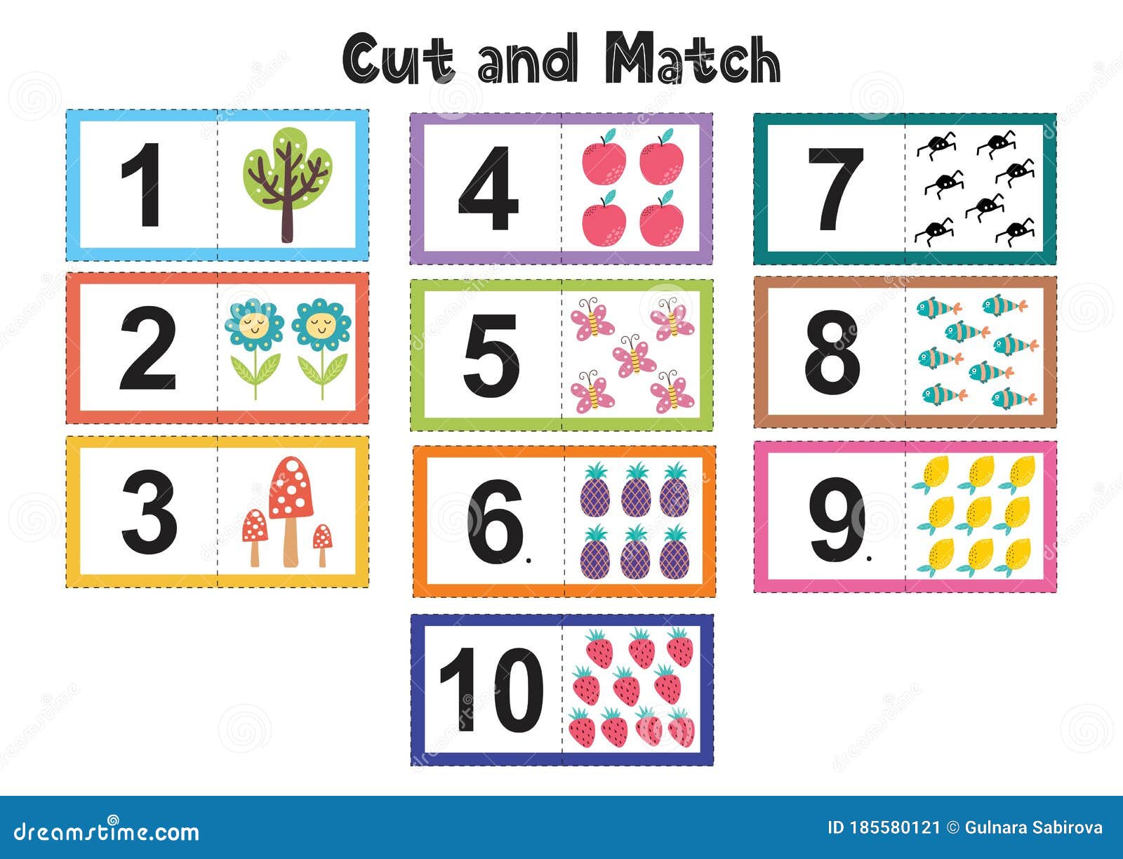 Children's Flash Cards Kids Educational Colours and Numbers 21 Cards SAME DAY 