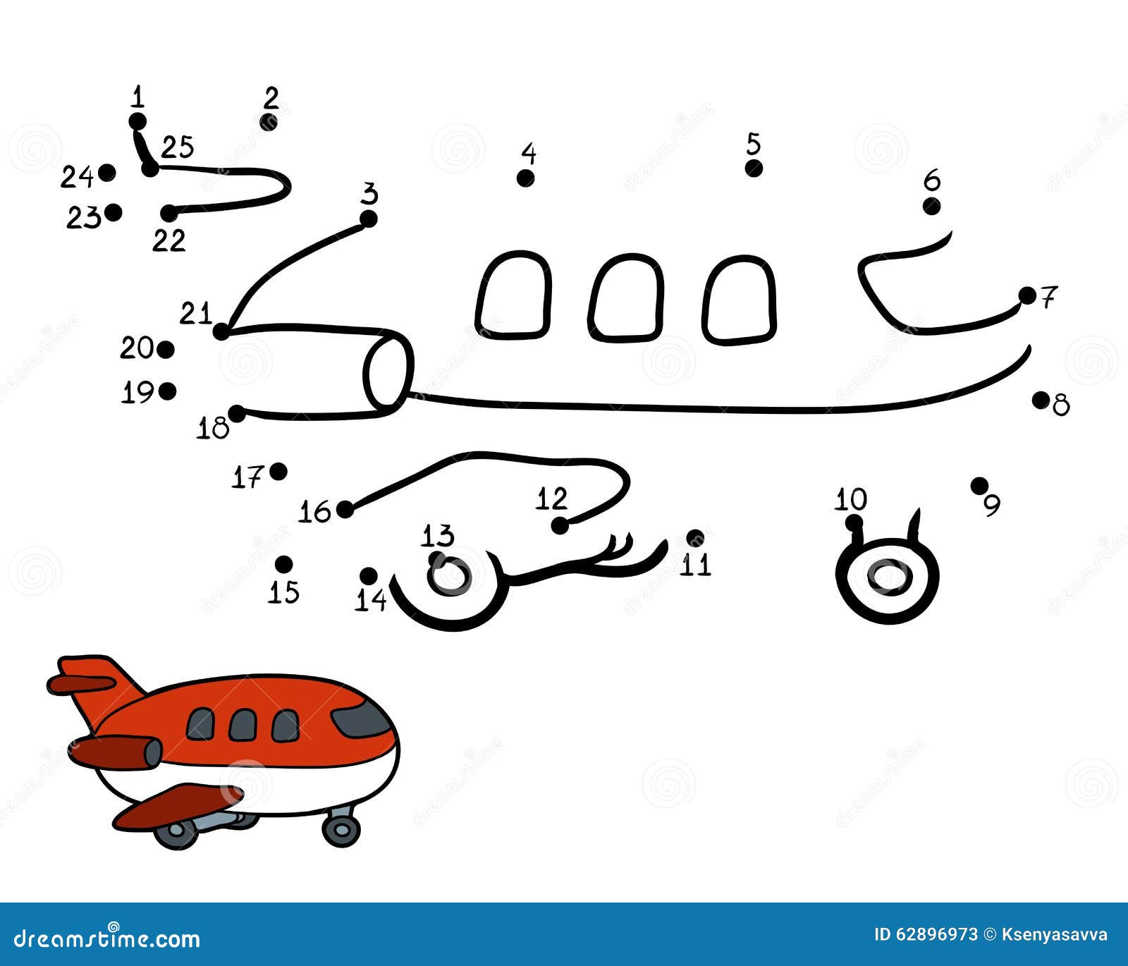 Numbers Game for Children Airplane Stock Vector   Illustration of ...