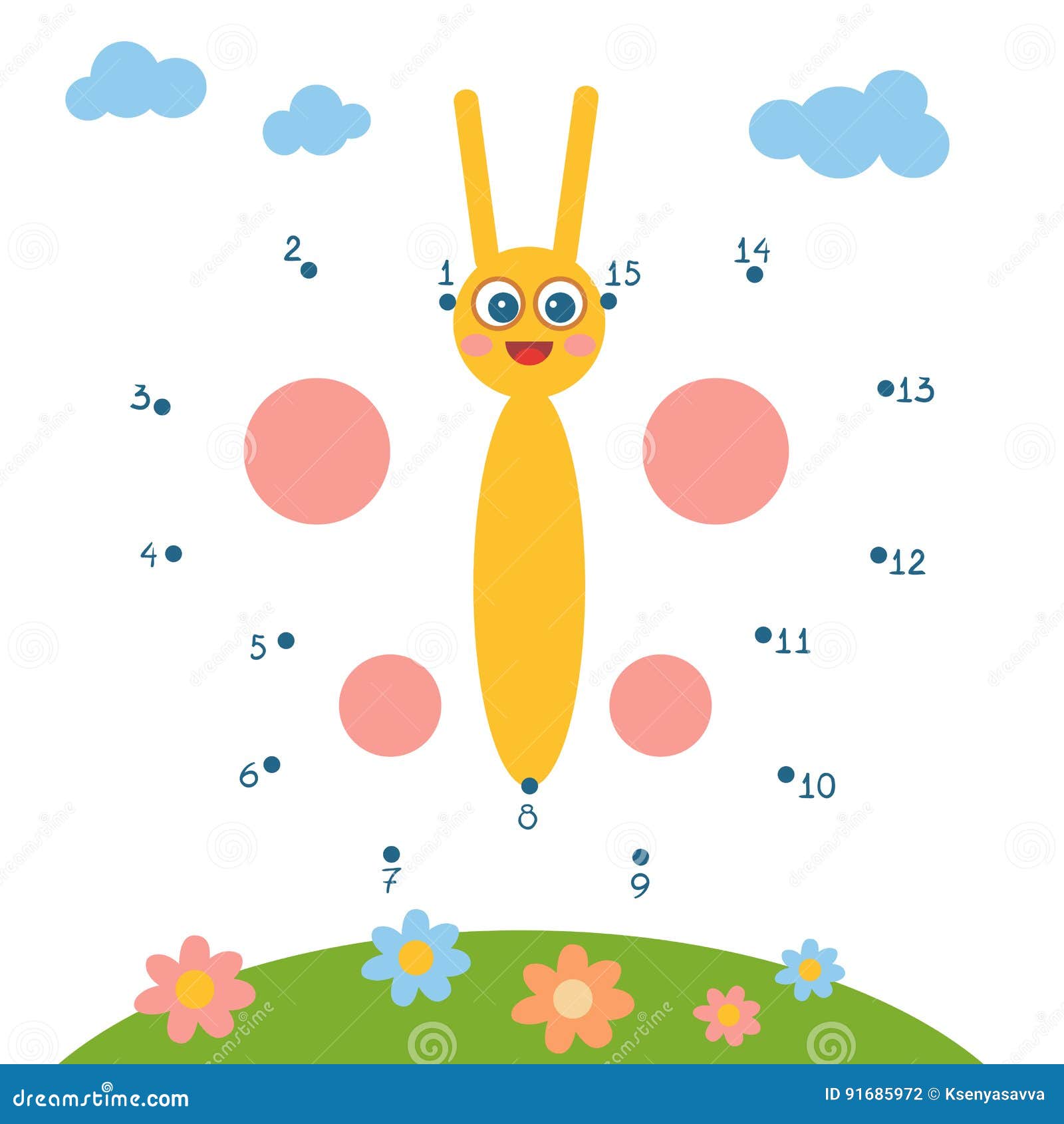 Numbers Game for Children, Butterfly Stock Vector Illustration of