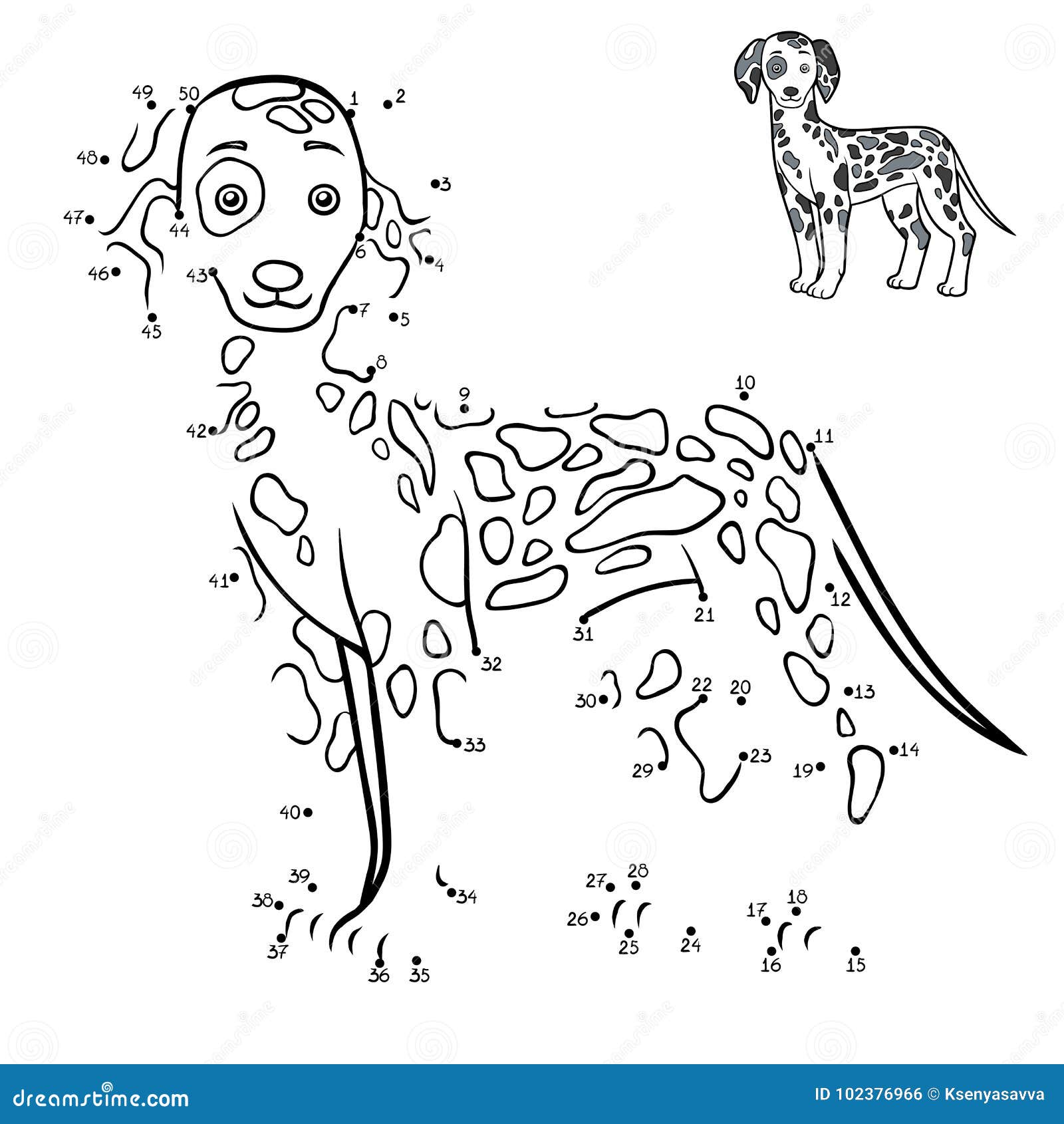 Numbers Game Dog Breeds Dalmatian Stock Vector Illustration Of Drawing Dalmatic