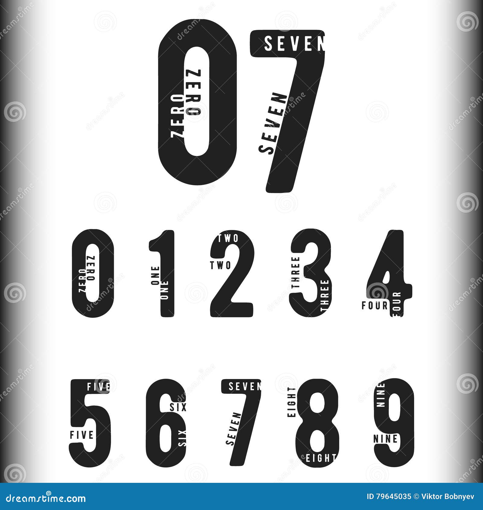 Numbers Logo Or Icon Cartoon Vector | CartoonDealer.com #79645035