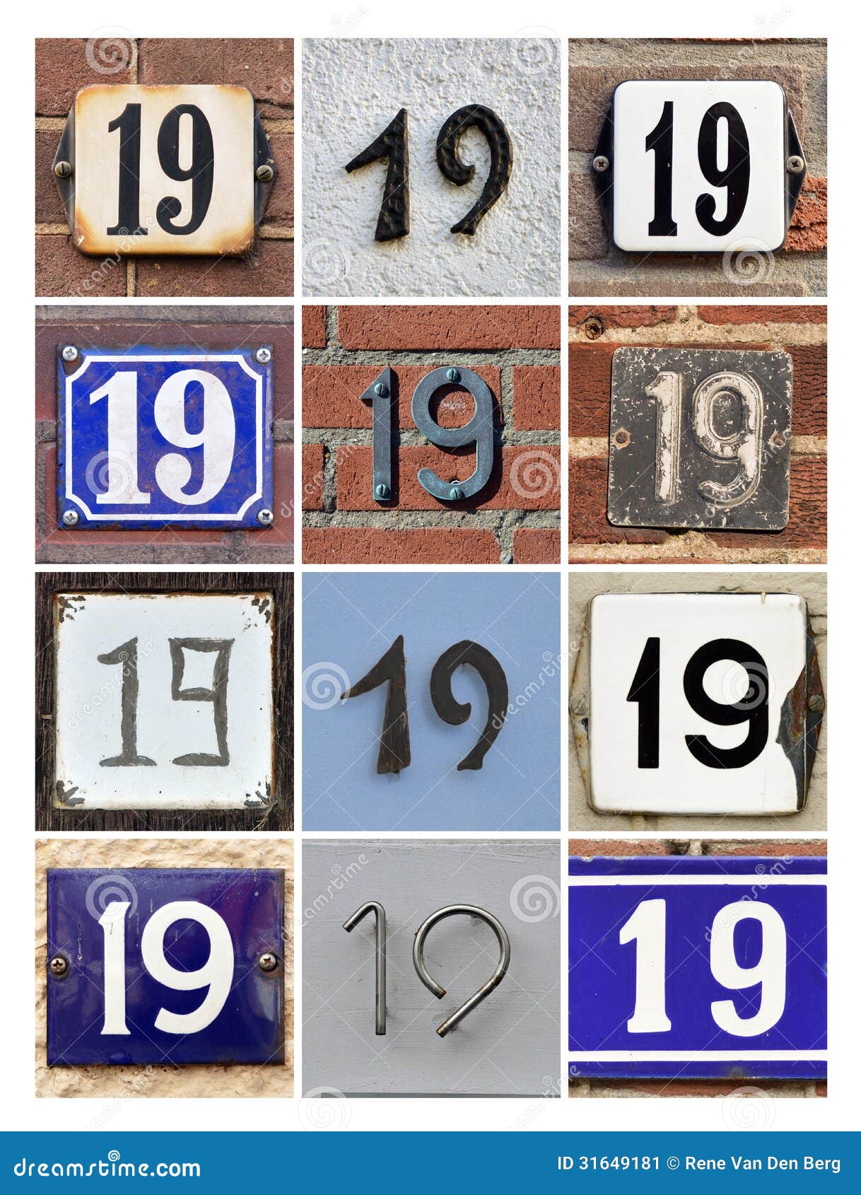 Numbers Nineteen Stock Image