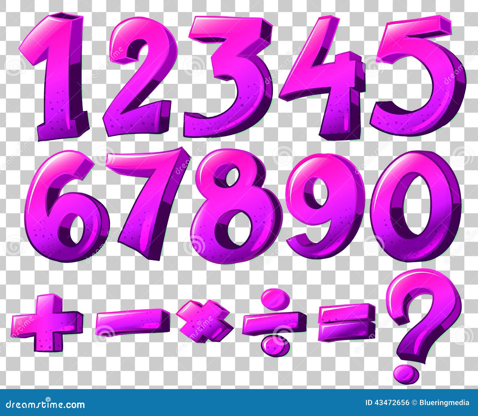 Numbers In Pink Color Stock Vector - Image: 43472656