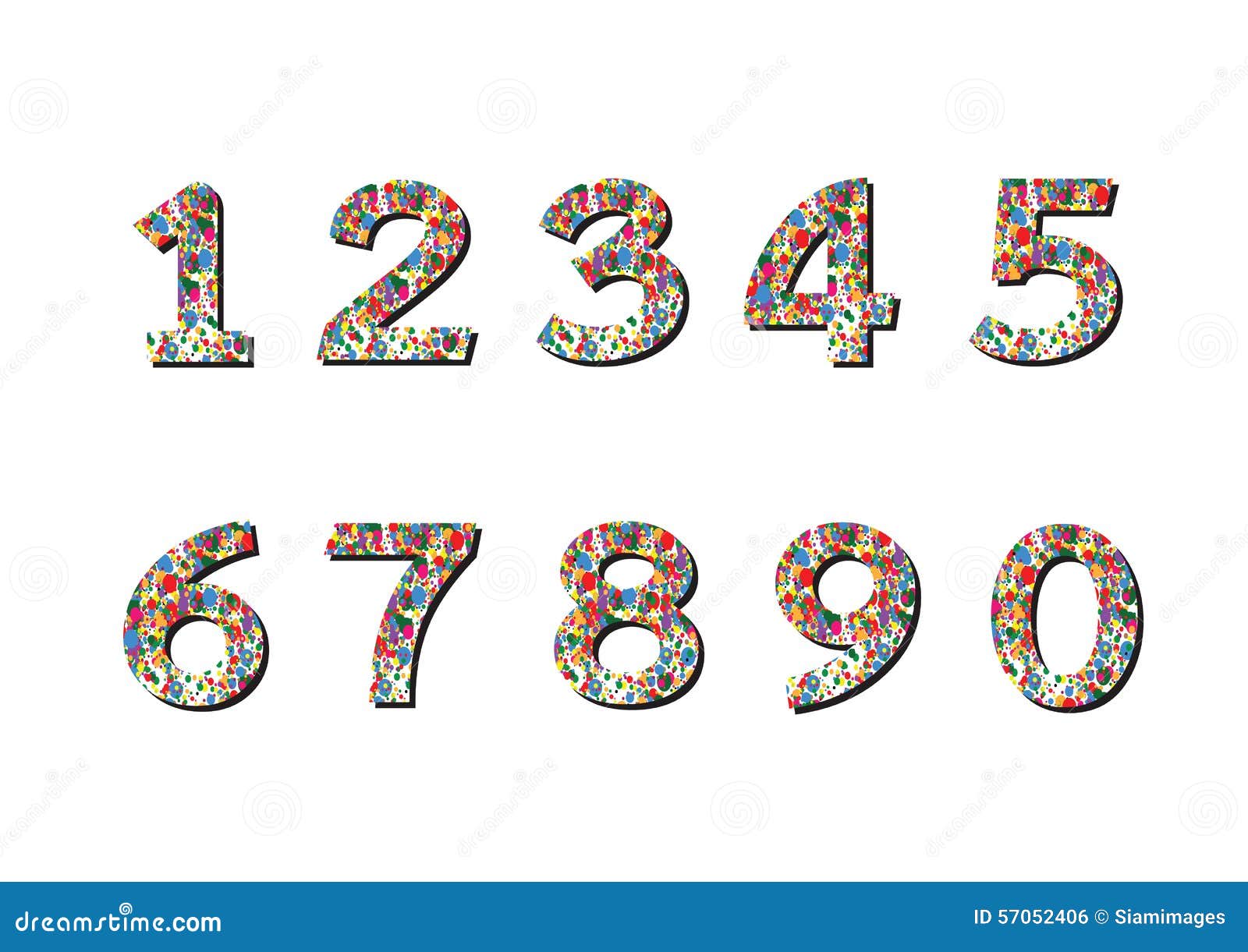 Numbers set. illustration stock illustration. Illustration of four