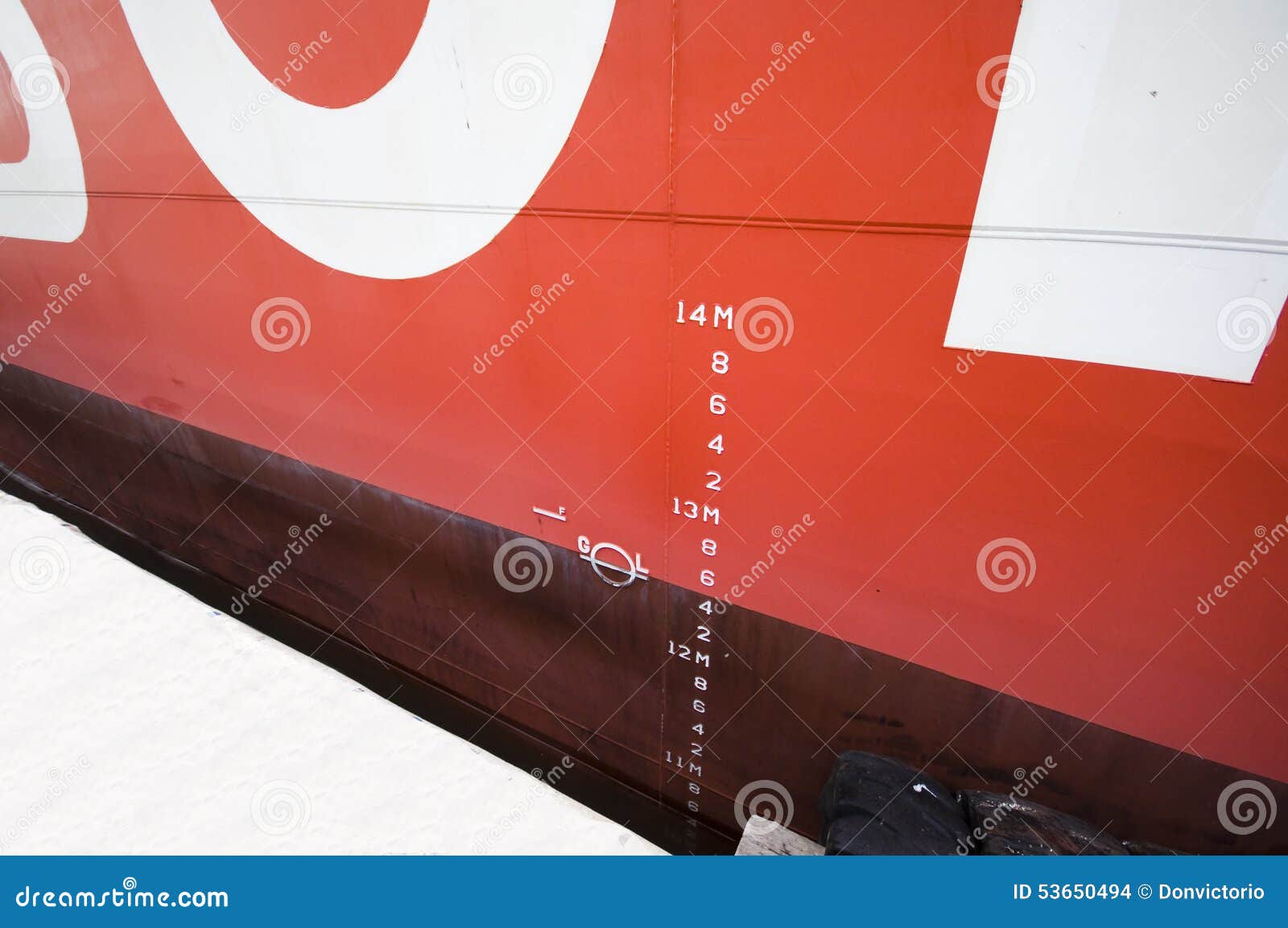 Numbers of Ships Depth Gauge Stock Photo Image of cargo, deep 53650494