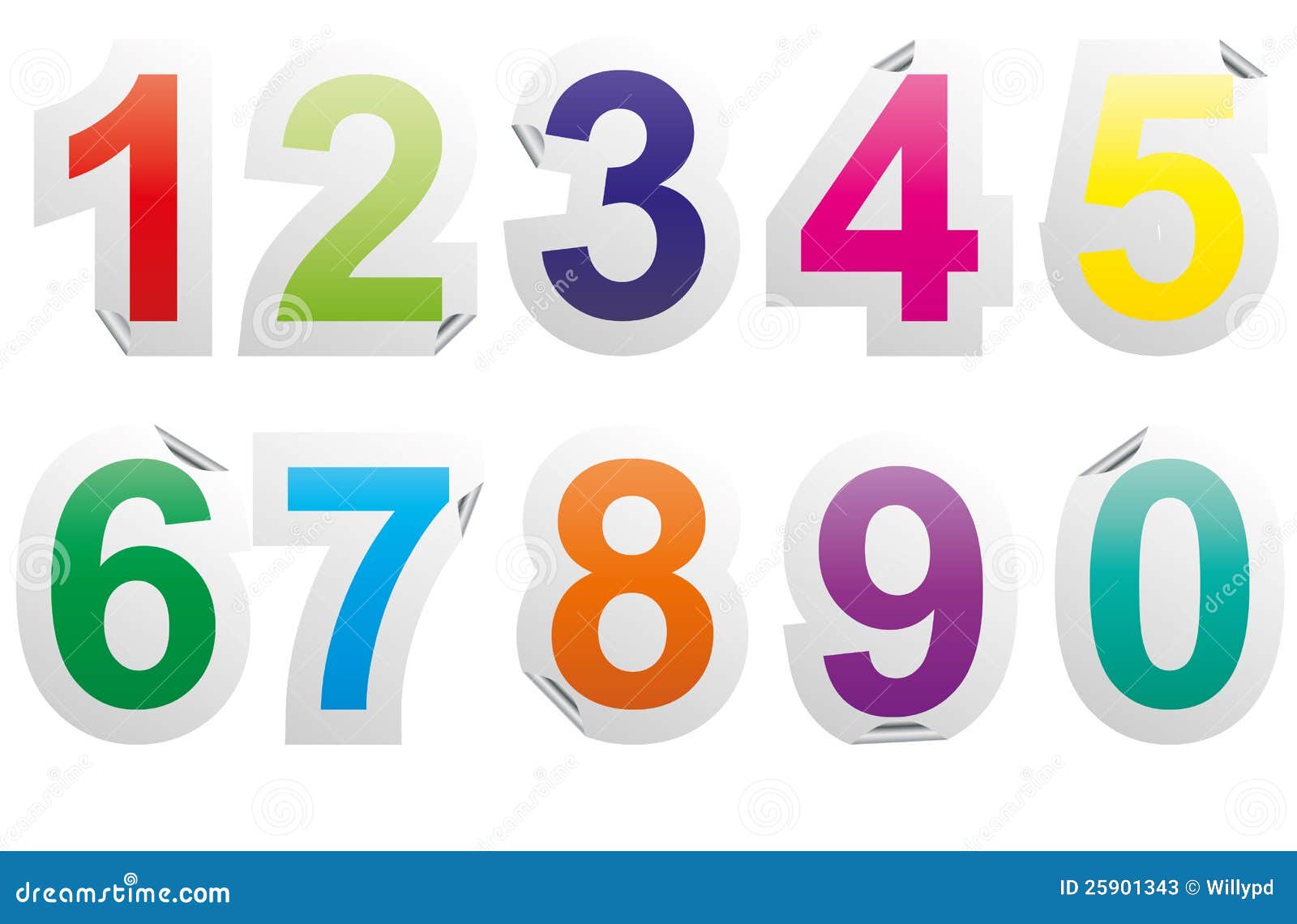 Blue sticker with numbers Royalty Free Vector Image