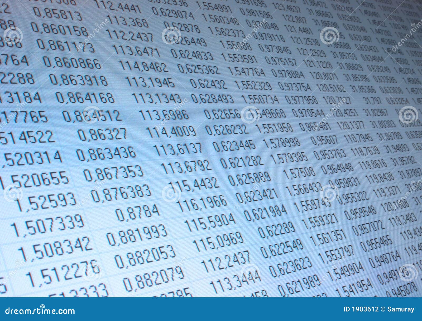 Numbers in table stock photo. Image of columns, program - 1903612