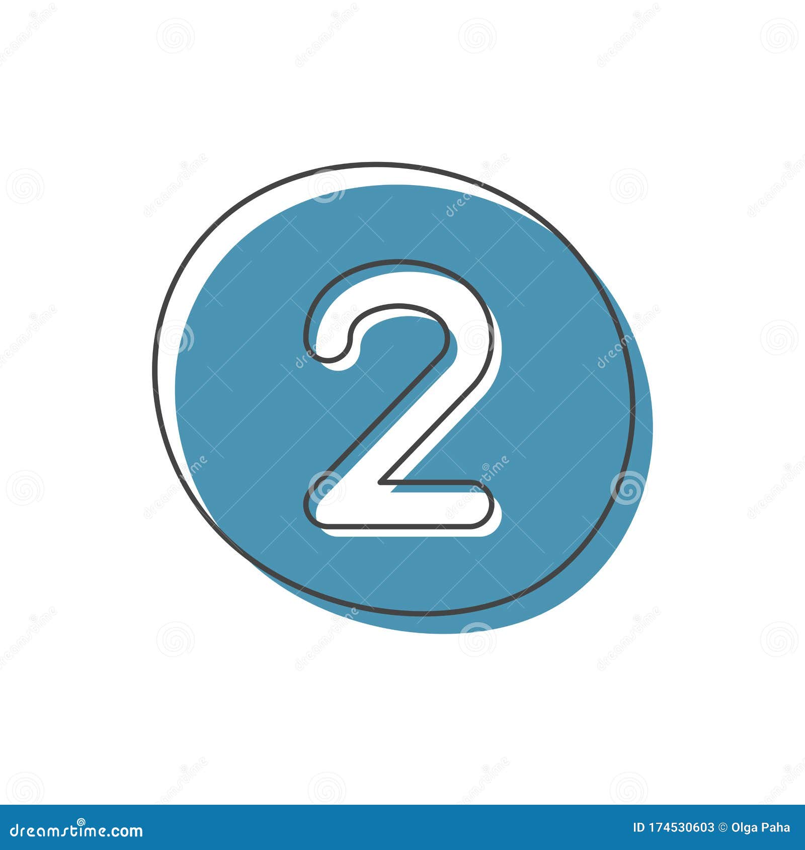 Numeral 2 stock vector. Illustration of isolated, hornbook - 174530603