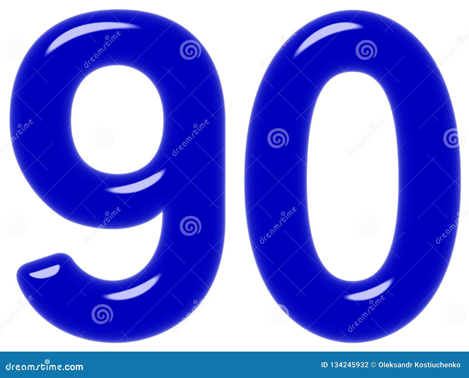 Numeral 90 Ninety Isolated on White Background 3d Render Stock Numeral 90 Ninety Isolated on White Background 3d Render Stock