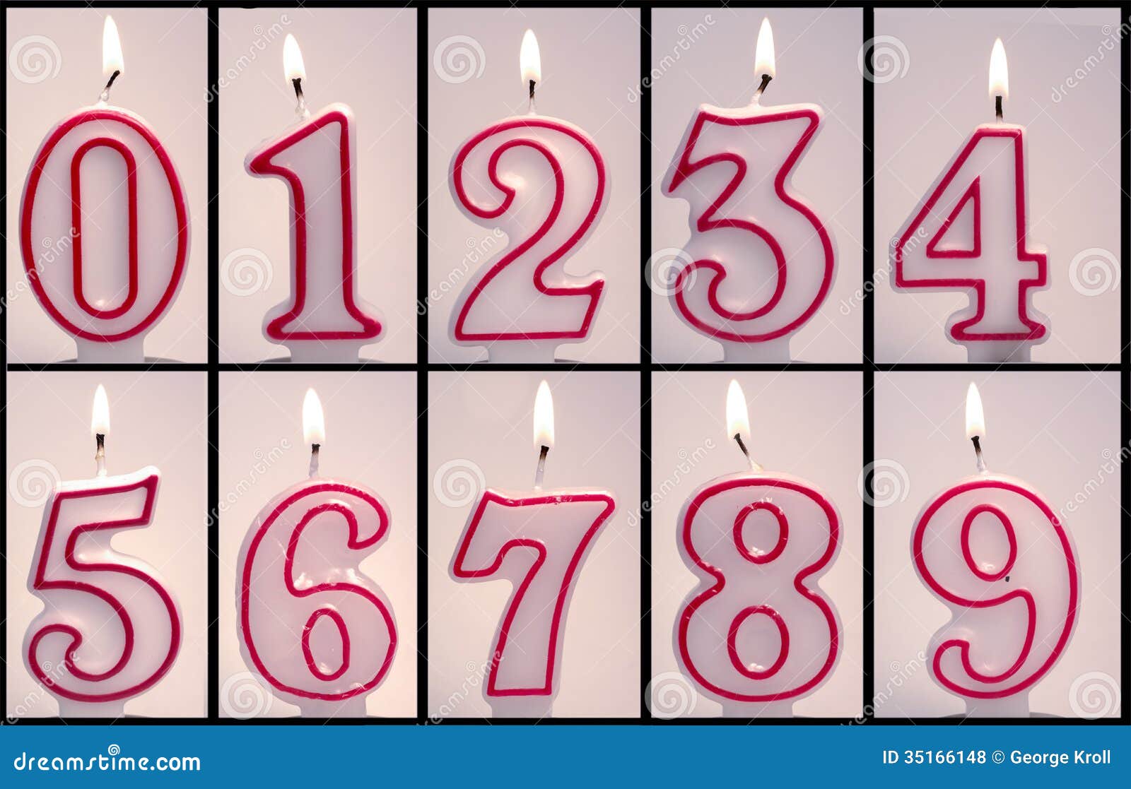 numeric birthday candles lit