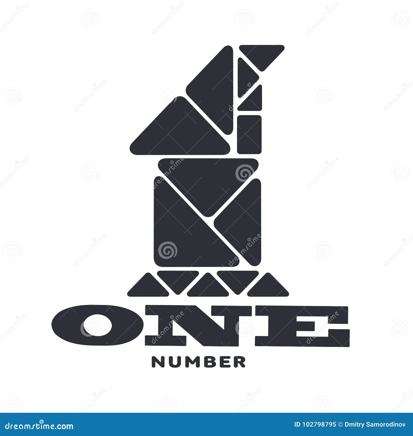 Numeric logo one stock illustration. Illustration of icon - 102798795
