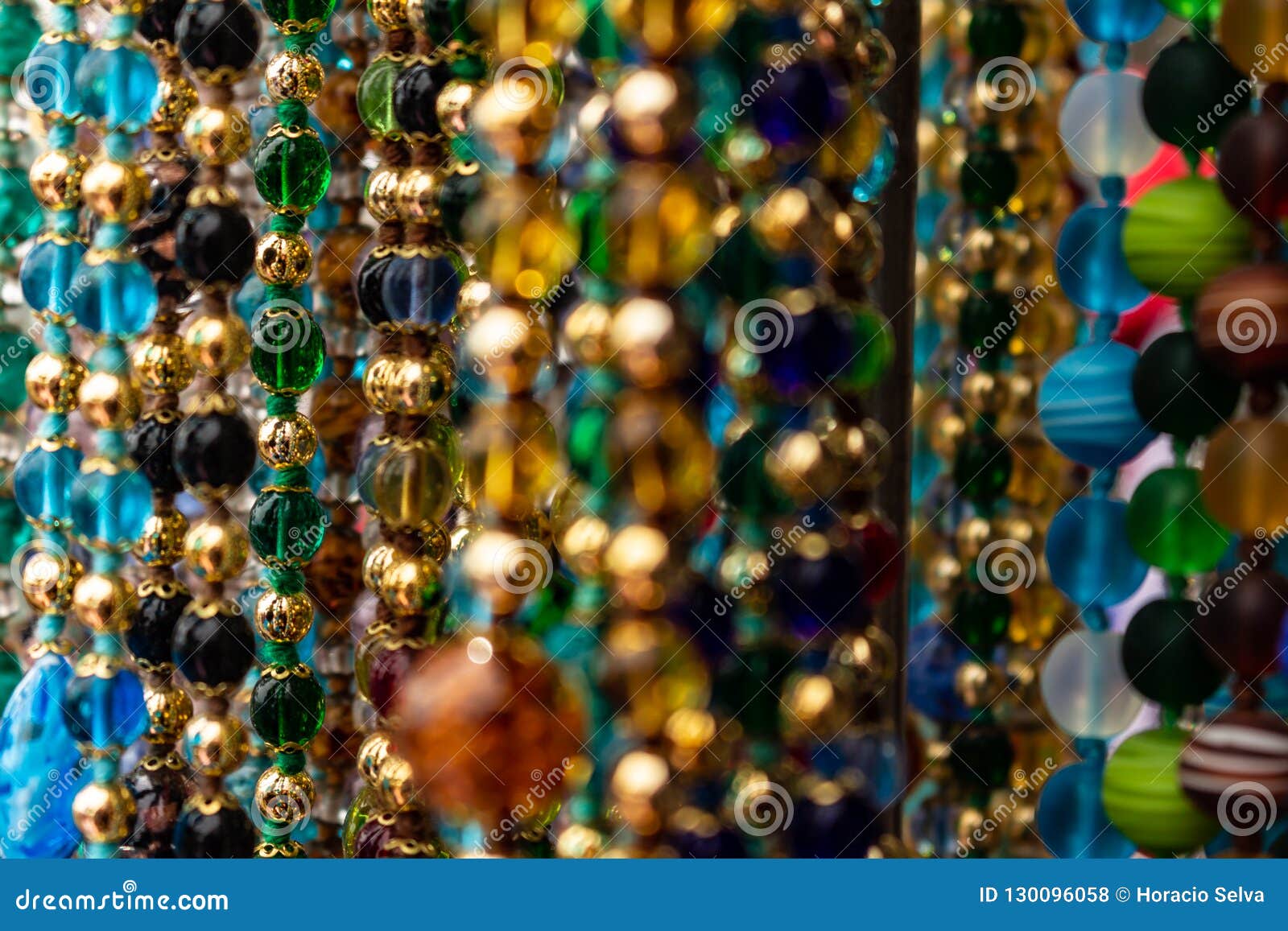 Numerous Colored Beads Forming Necklaces. Some of Them Out of Focus ...