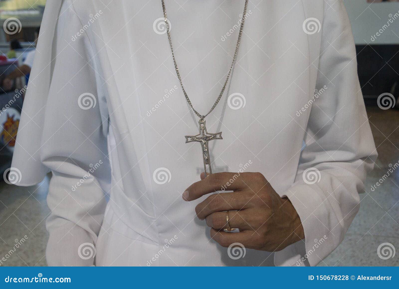 Nun Showing Crucifix with Her Hand Stock Photo Image of love, hopeful