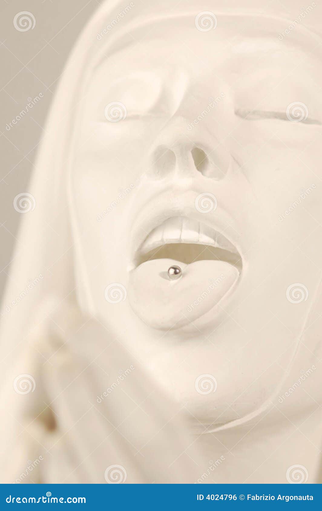 Nun Statue With Tongue Pierced Stock Photo Image 4024796