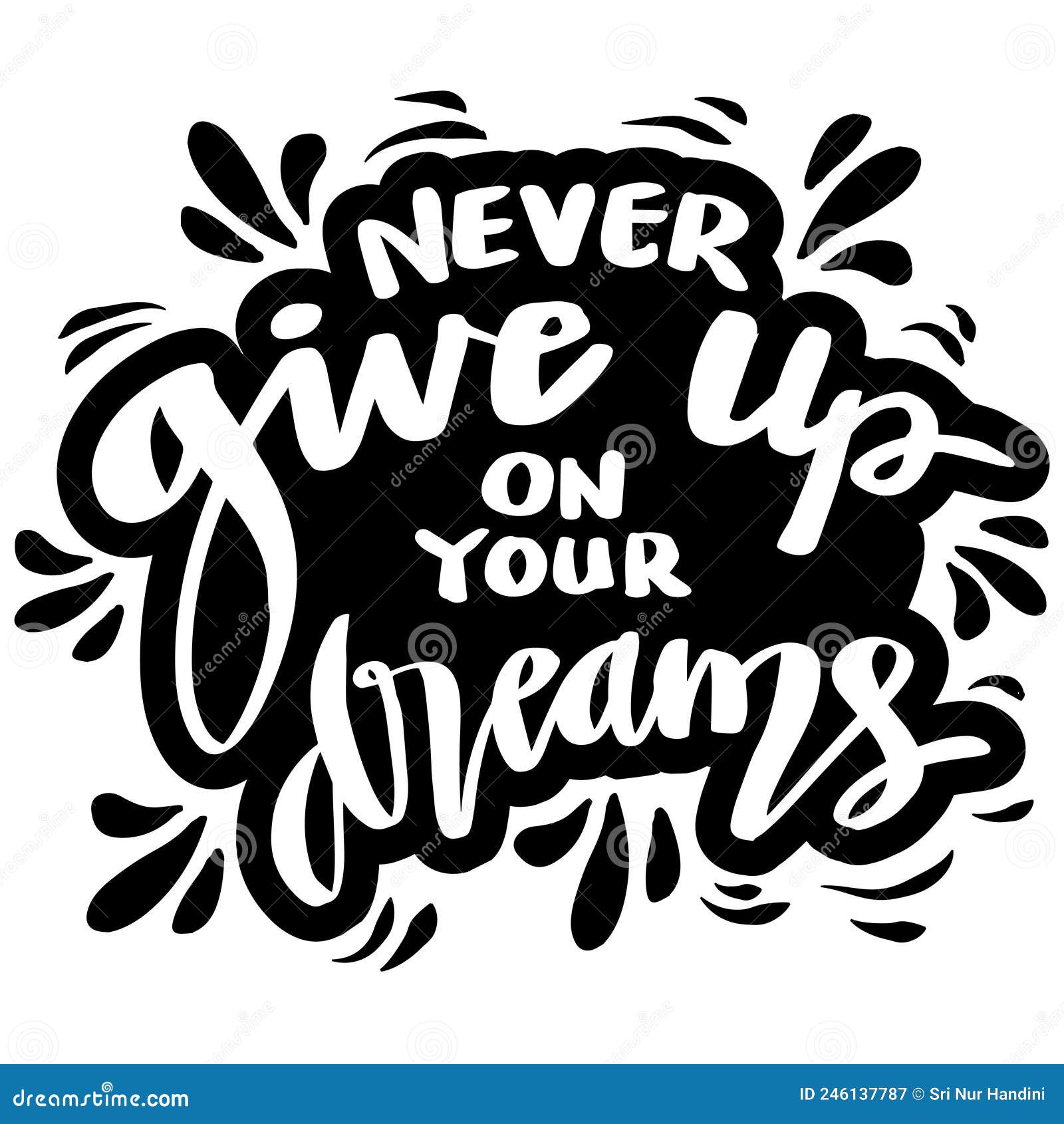 Never give up on your dreams - nunca desista dos seus sonhos