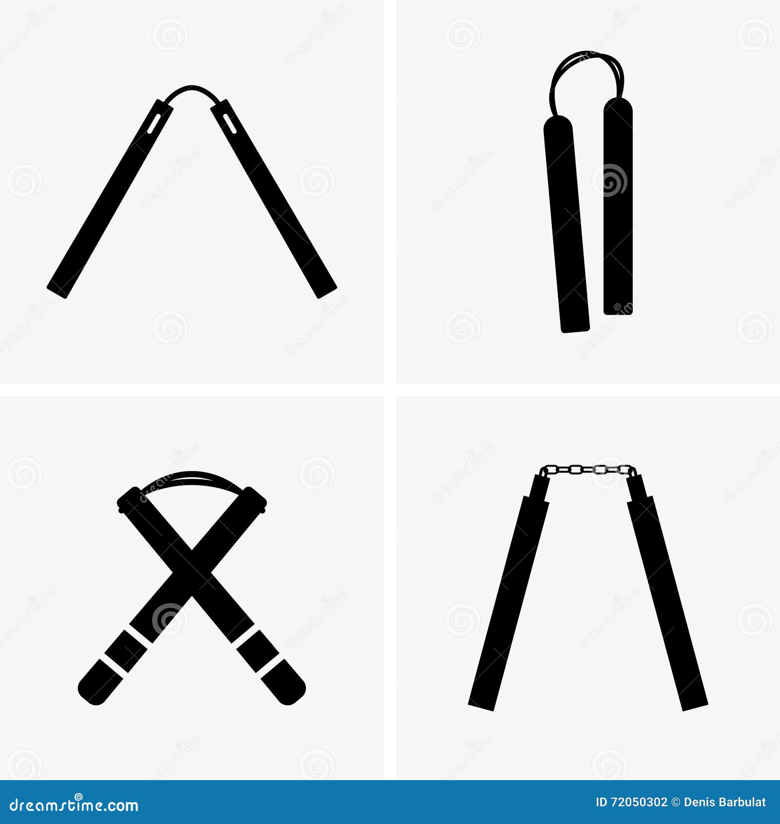 Nunchaku stock vector. Illustration of sticks, karate 72050302