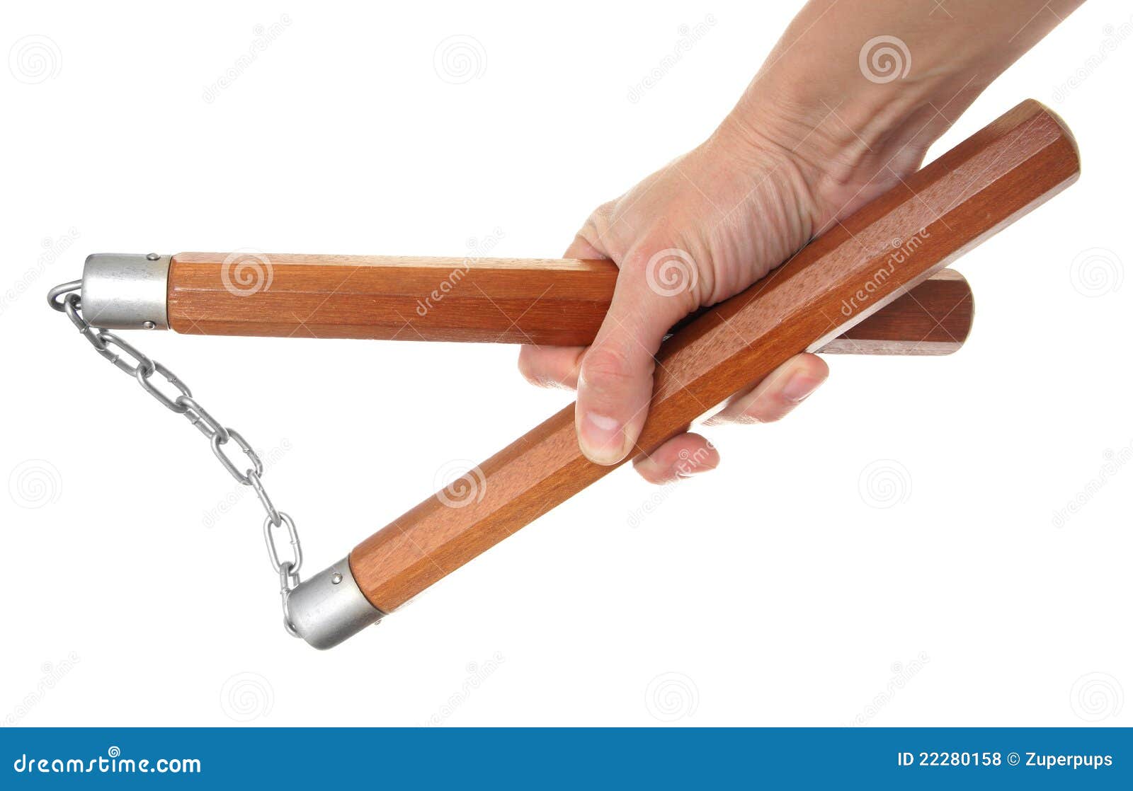 Nunchaku in a hand stock photo. Image of japan, kungfu 22280158