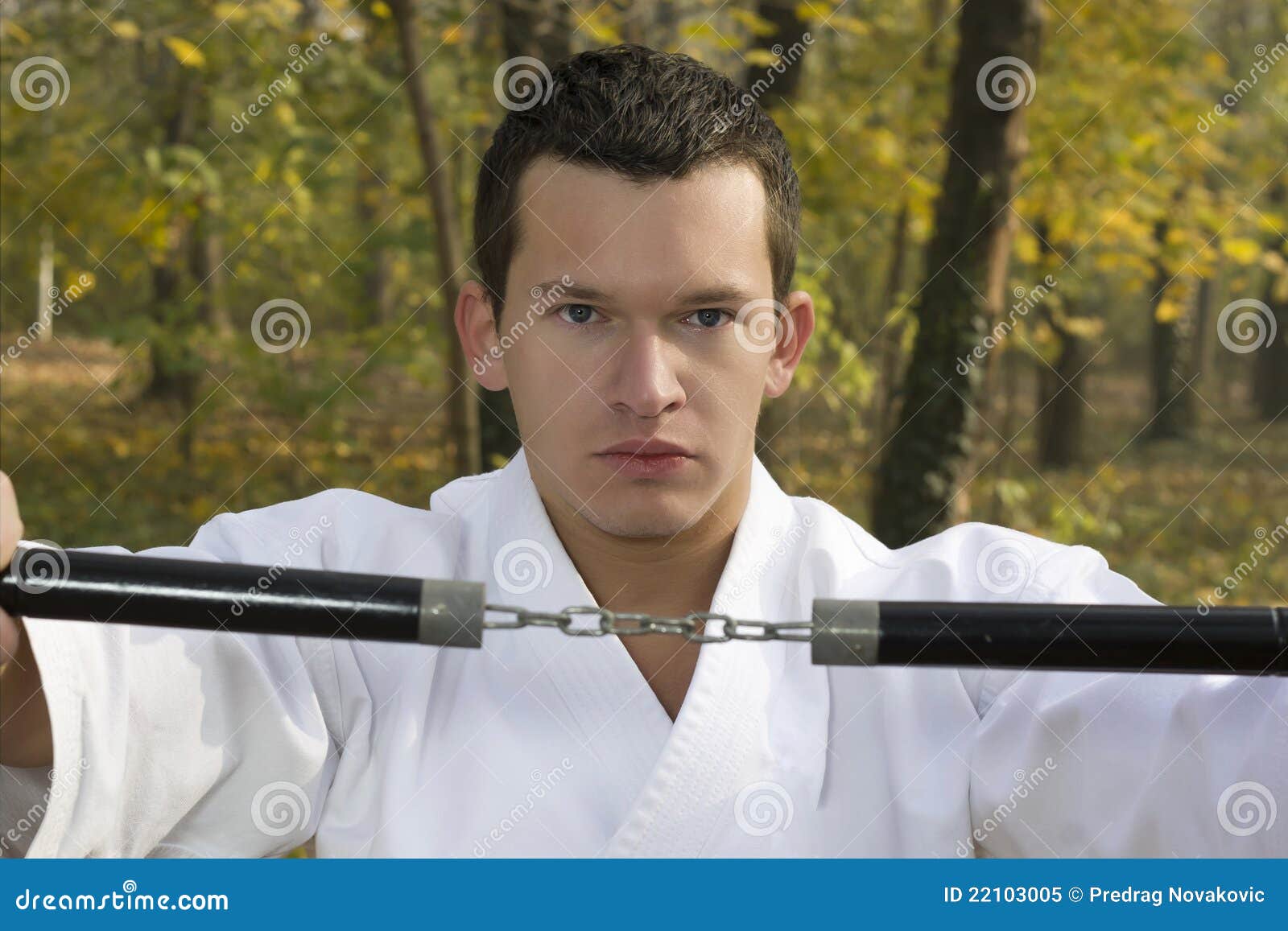 Nunchaku and karate stock image. Image of strike, self 22103005