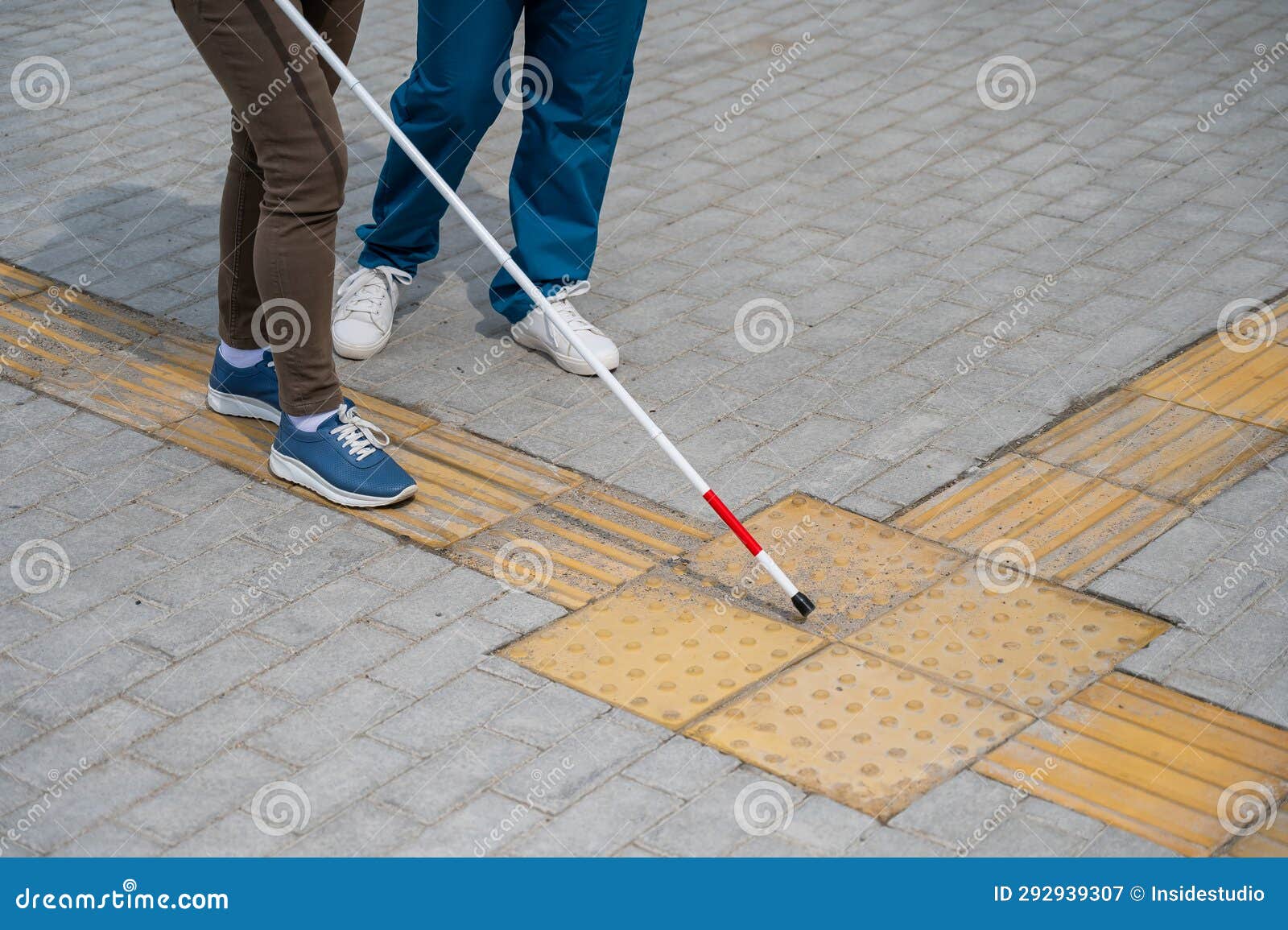 A Nurse a Blind Woman Outdoors. Stock Image Image of
