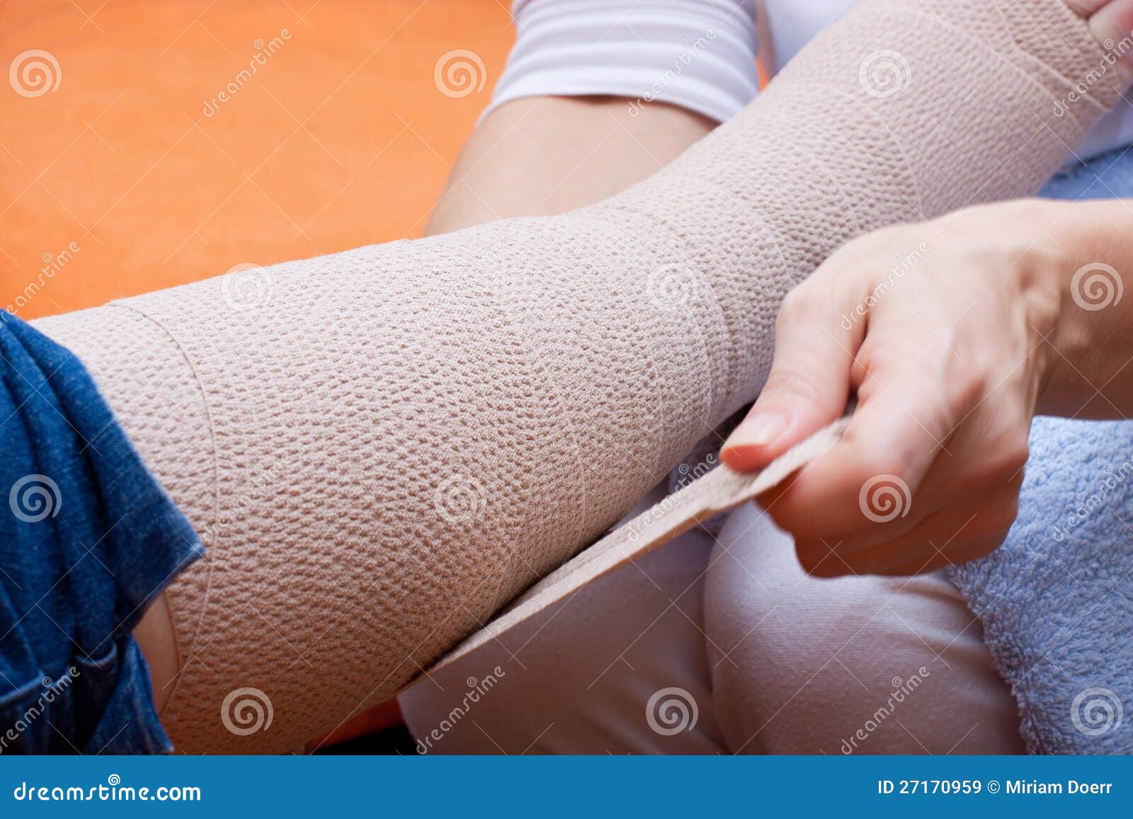 Nurse Bandaged the Foot of a Patient Stock Image Image of impairment