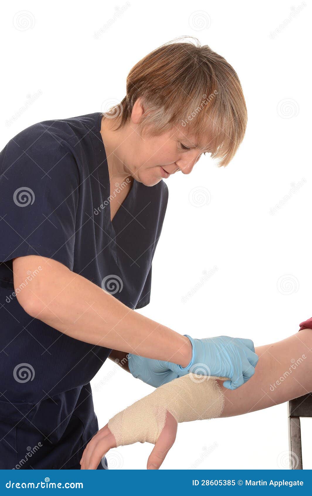 Nurse bandaging arm stock image. Image of injured, patient 28605385