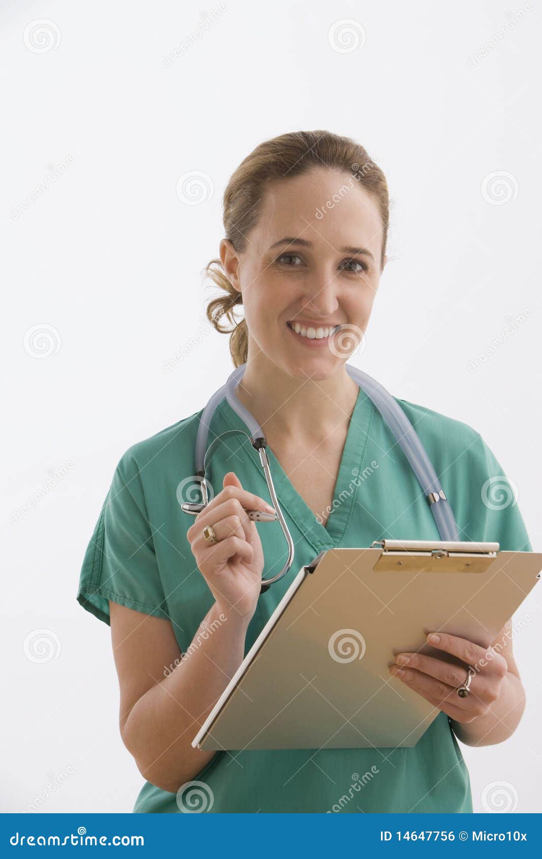 Nurse Holding A Clipboard Isolated Royalty Free Stock Image Image
