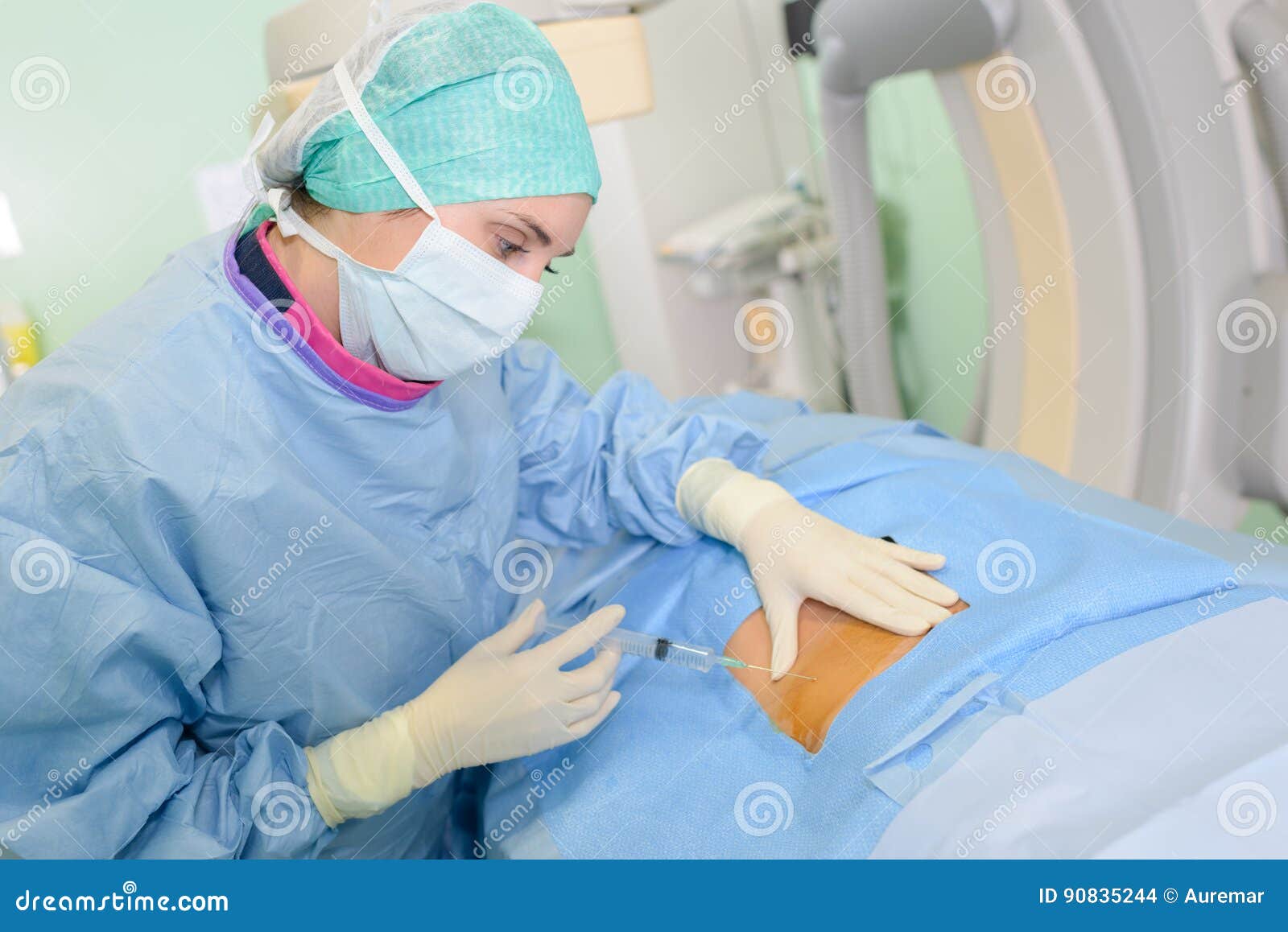 Nurse Injecting Exposed Part Patient`s Body Stock Photo Image of