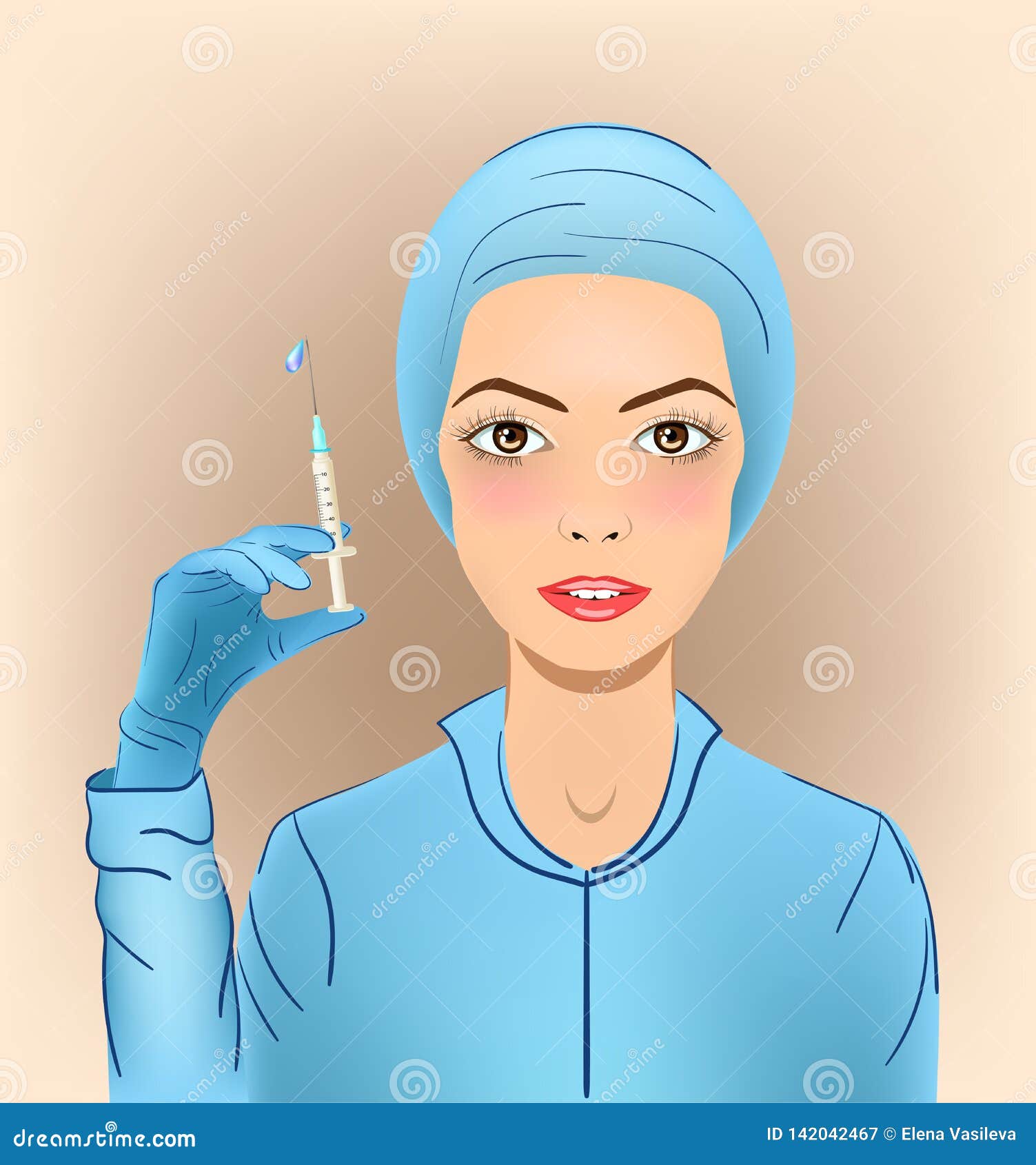 Nurse With An Injector RoyaltyFree Stock Photography CartoonDealer