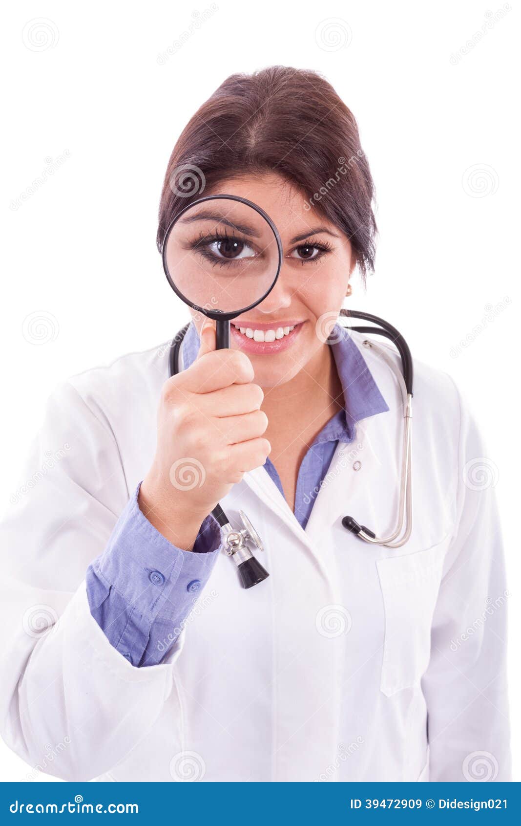 Nurse Looking through the Lens Stock Image Image of apothecary, hand