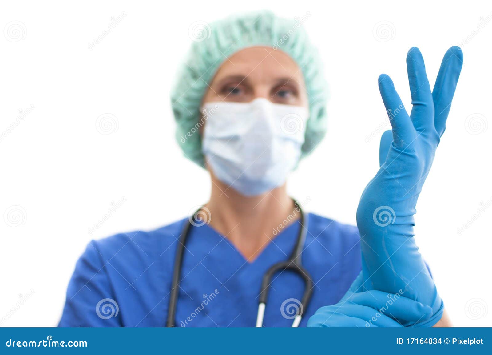 Nurse with Mask and Stethoskope Stock Photo - Image of examination,  caucasian: 17164834