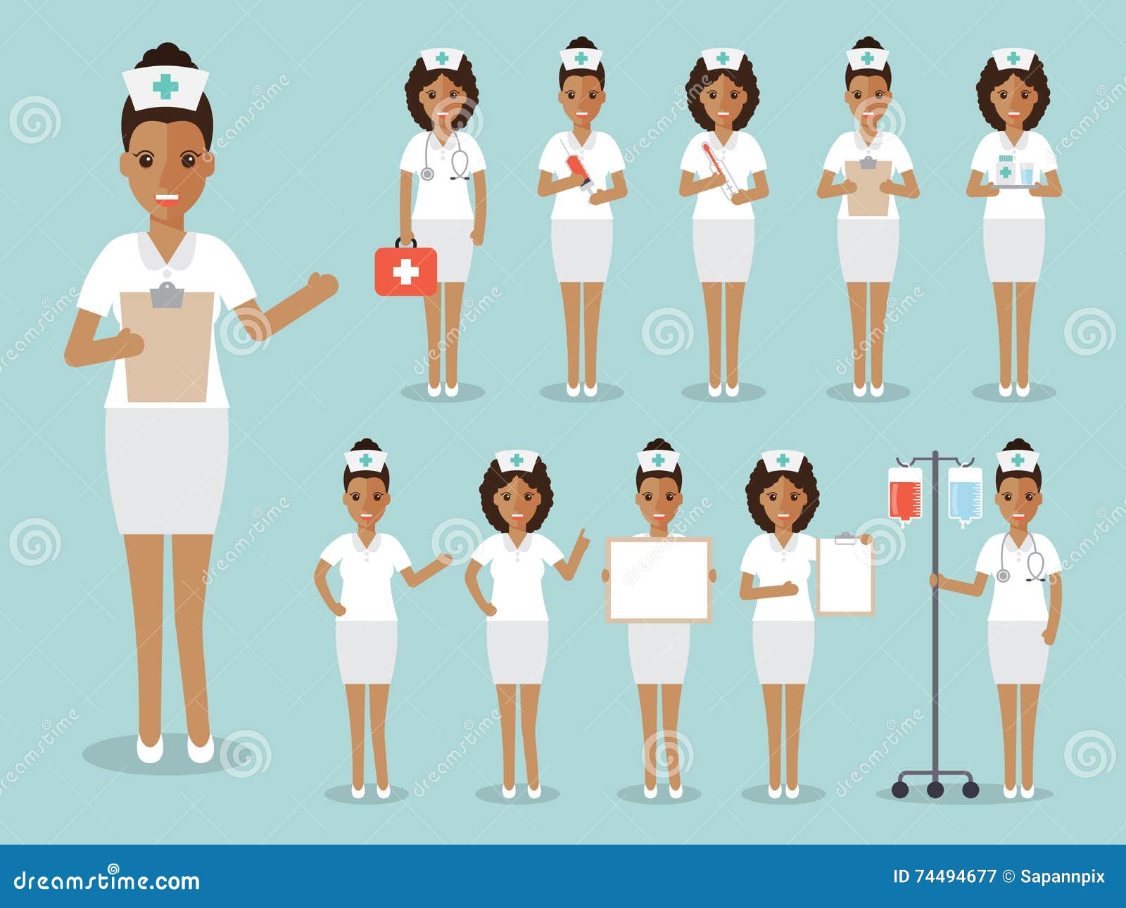 staff nurse clipart black