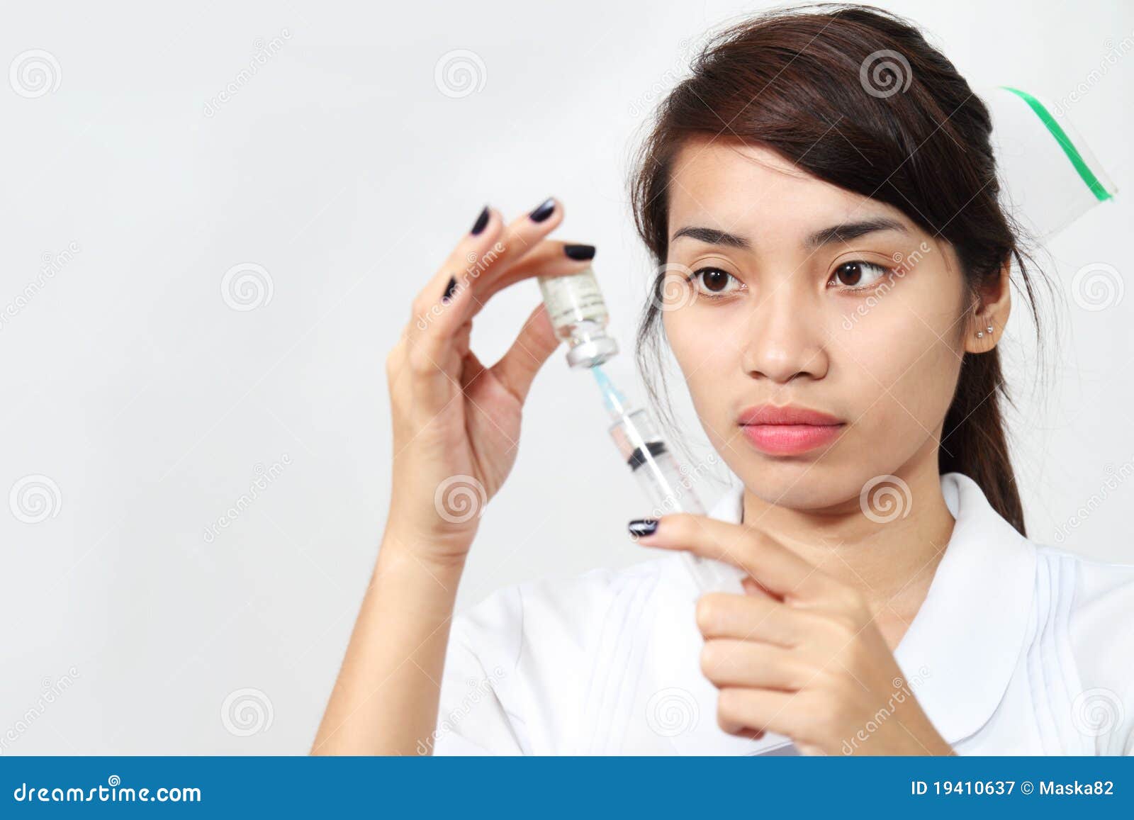 Nurse and medication stock image. Image of young, drug 19410637