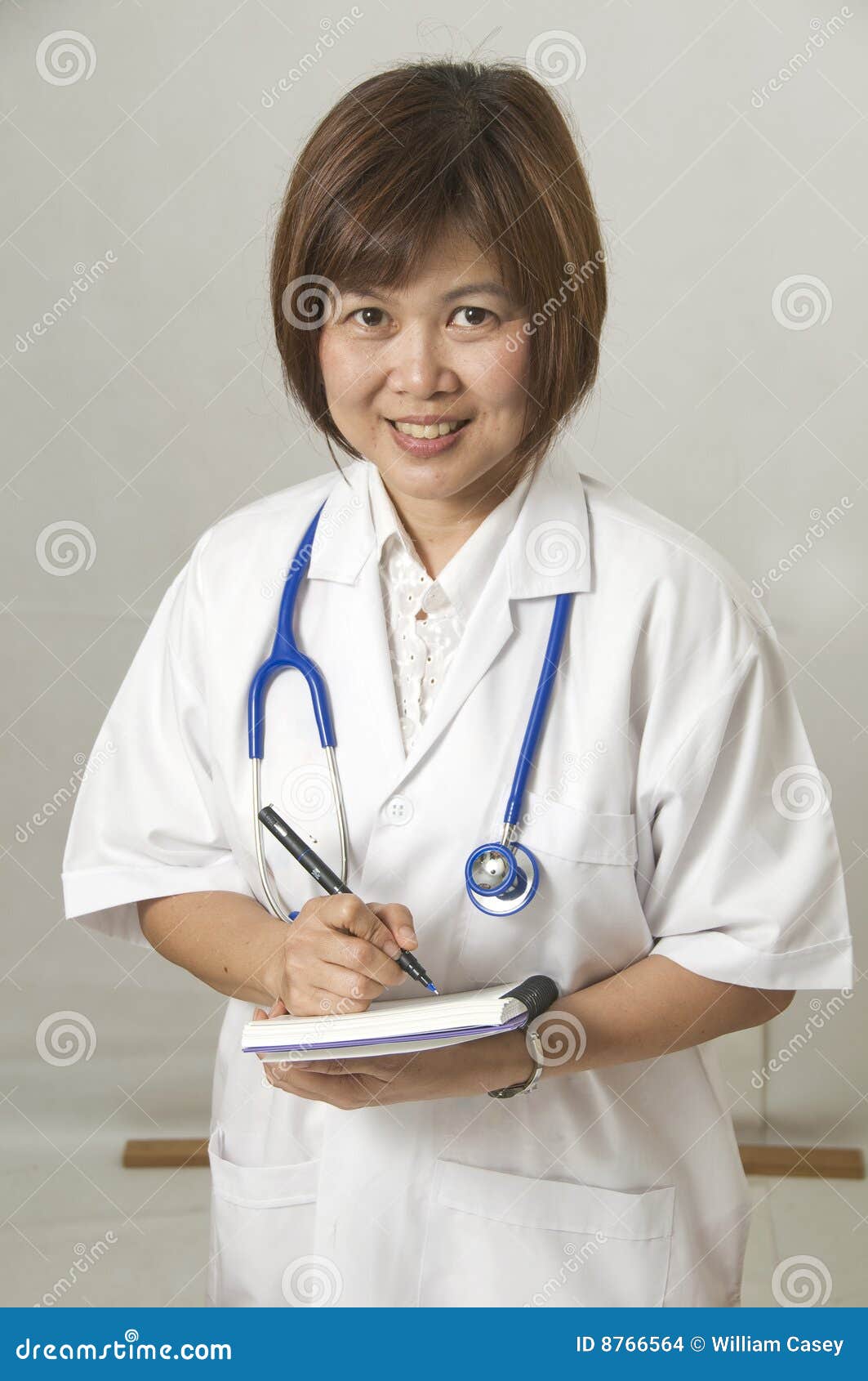 Nurse with Patients Records Stock Photo Image of scrubs, isolated