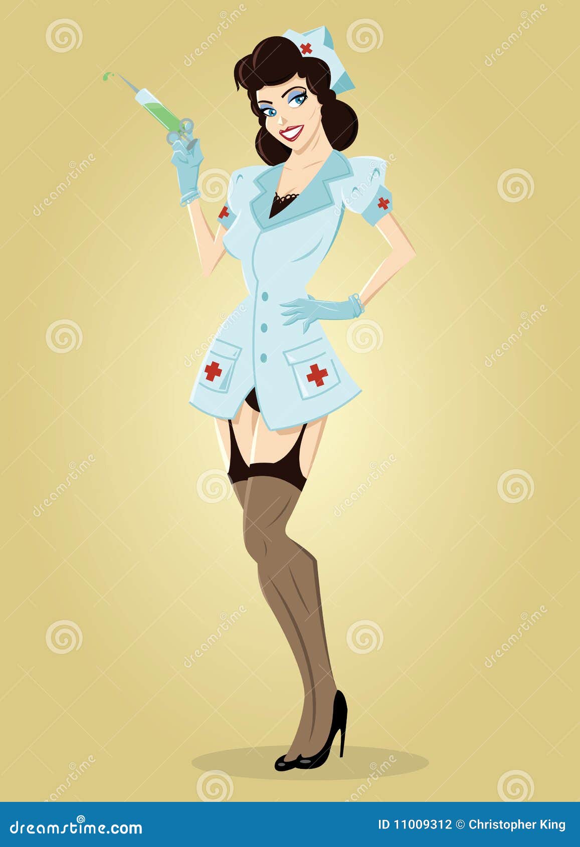 Nurse Pin Up Illustration Stock Vector Illustration Of Fashion 11009312