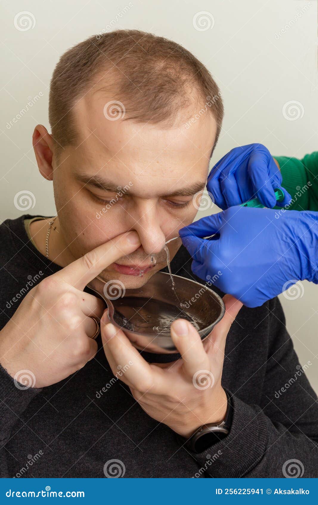 A Nurse Rinses the Nasal Cavity of a Patient Stock Image Image of