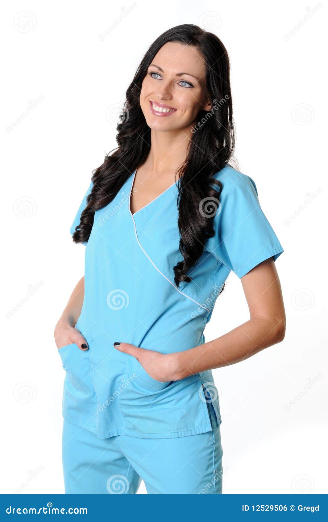 Nurse in scrubs stock photo. Image of female, adults 12529506