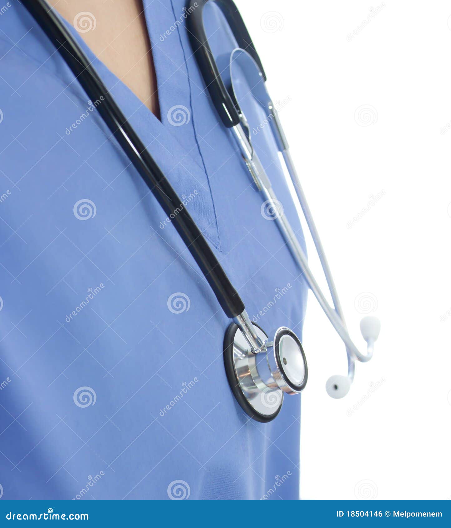 Nurse with Stethoscope and Scrub Stock Photo Image of closeup