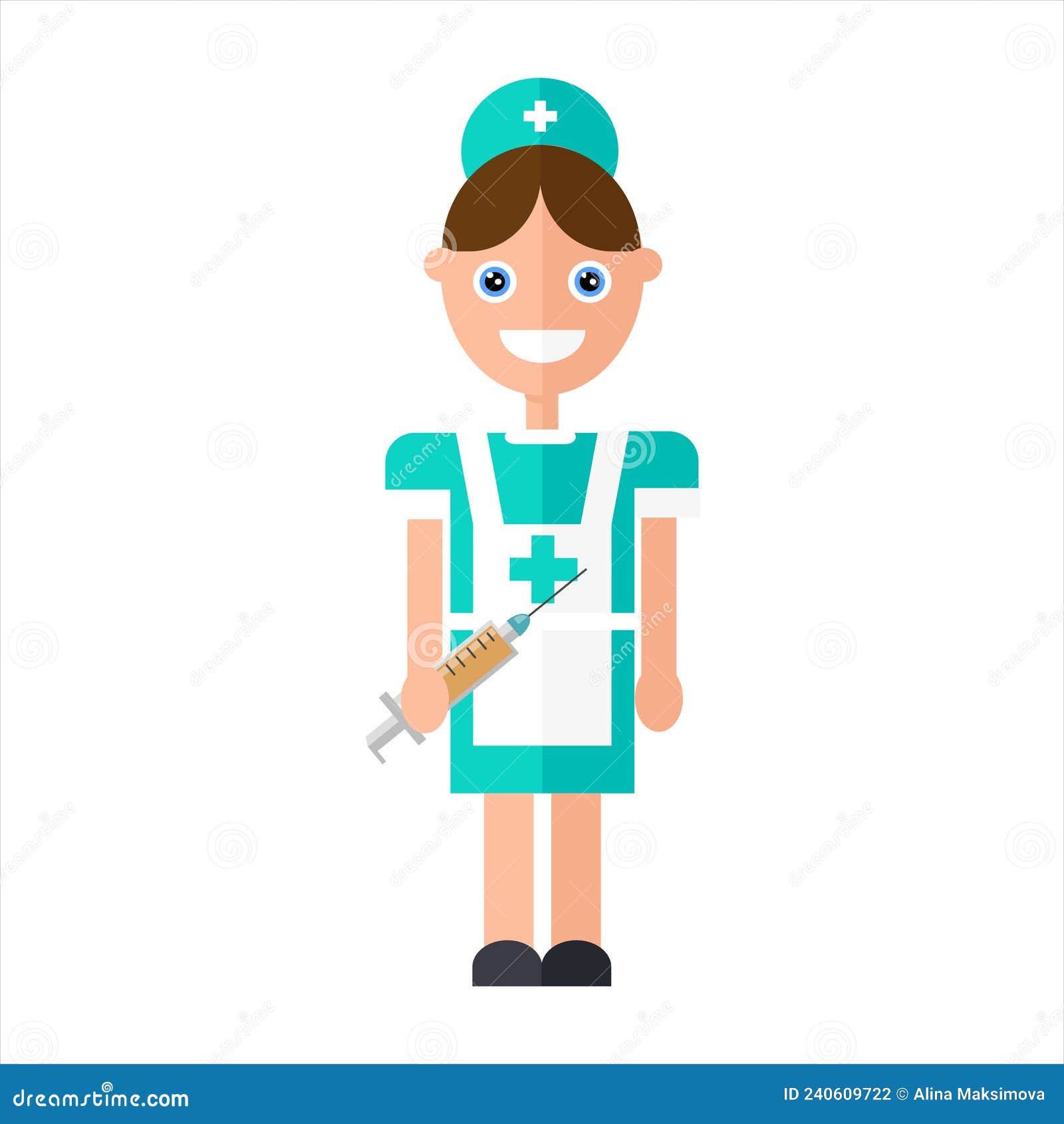 Nurse with a syringe. stock vector. Illustration of patient 240609722