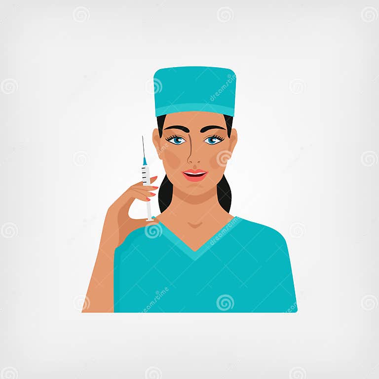 Nurse with syringe stock vector. Illustration of adult 68367628