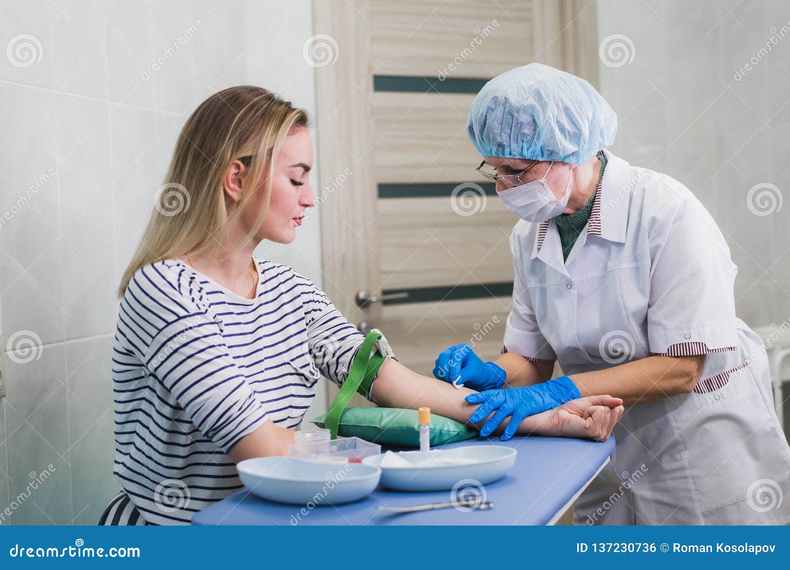 Nurse Takes Blood from a Vein for a Blood Test Stock Photo Image of needle, blood 137230736