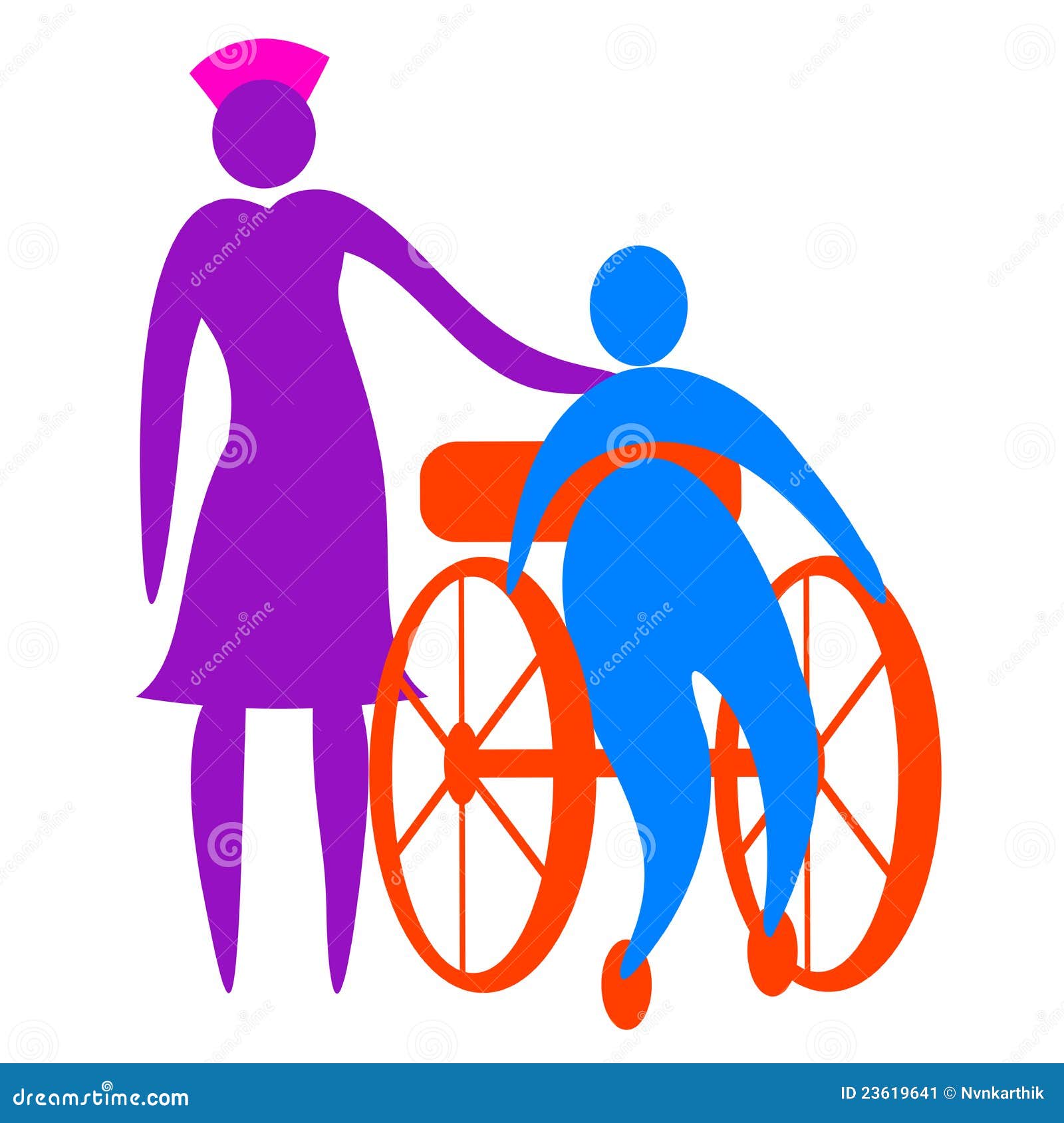 nurse taking care of disabled person