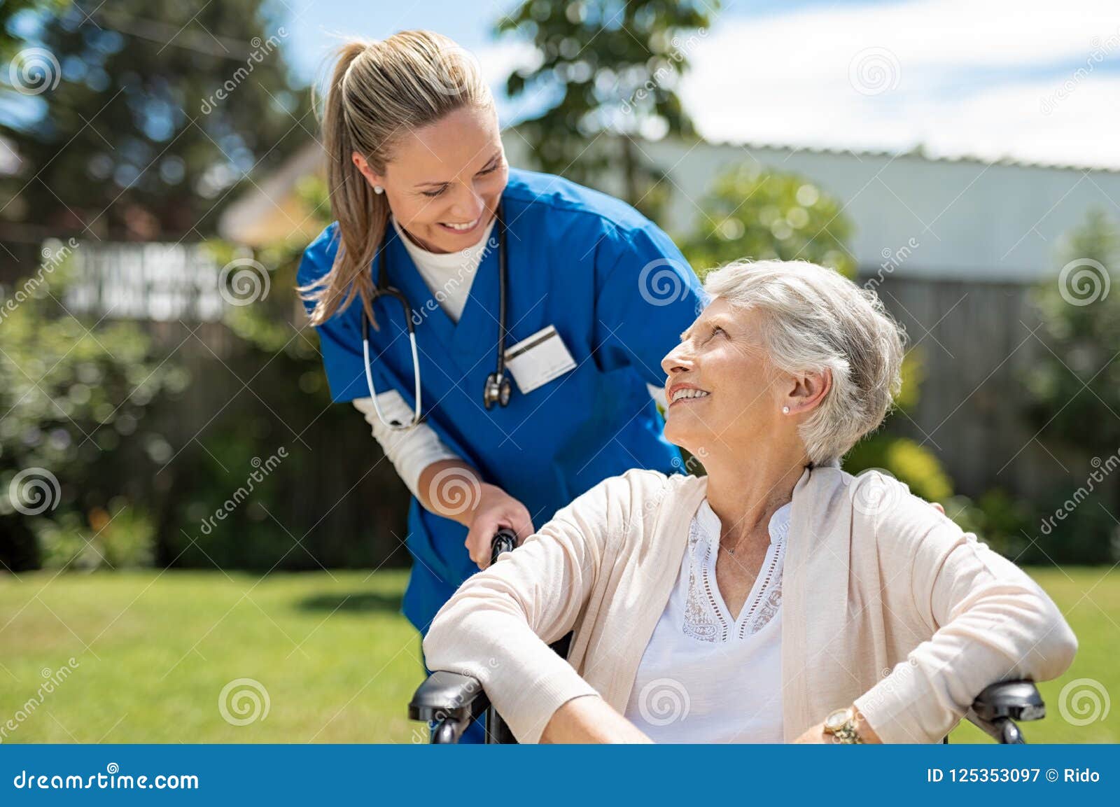 nurse take care of senior patient