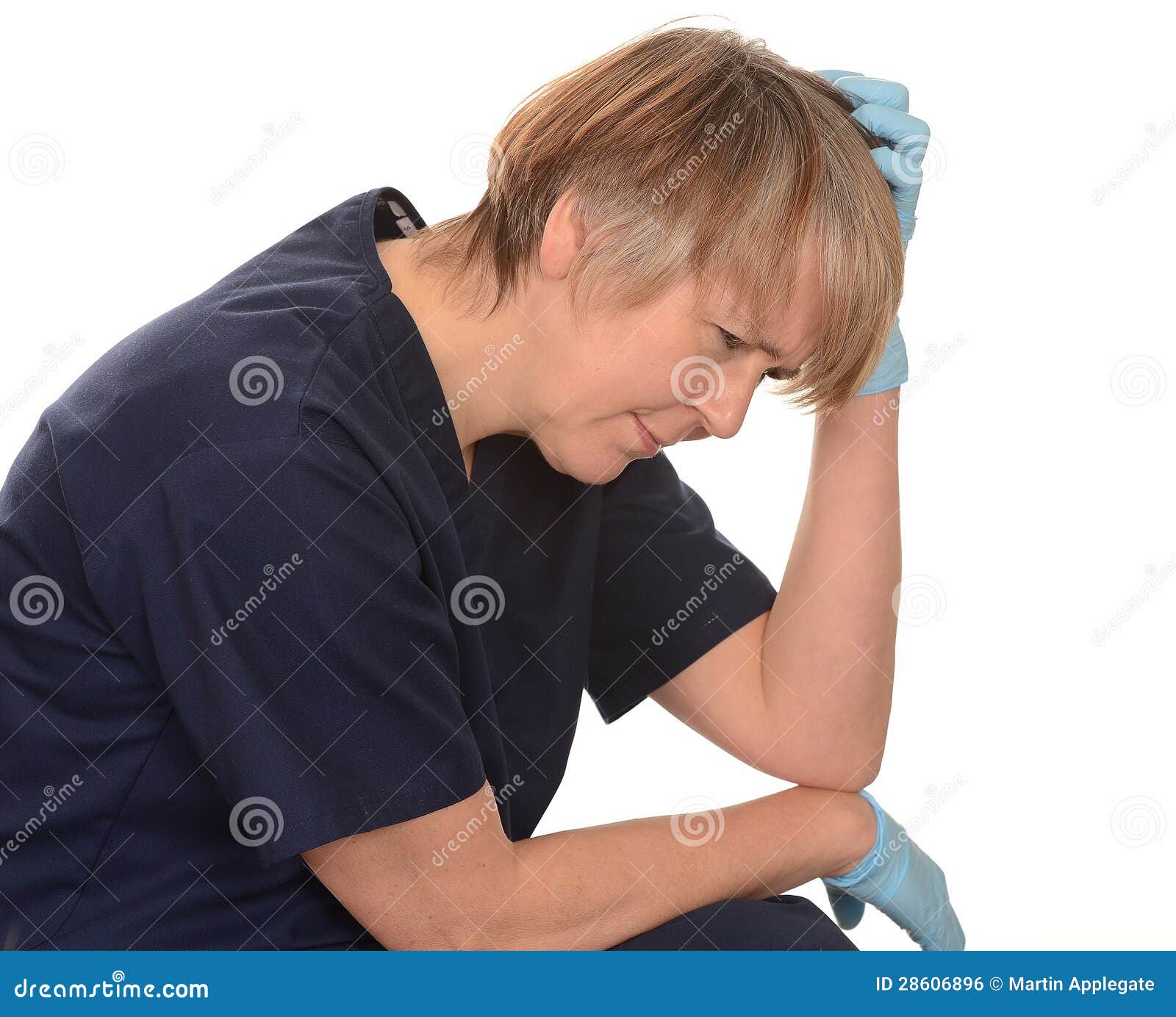 Nurse thinking stock photo. Image of confused, scratching 28606896