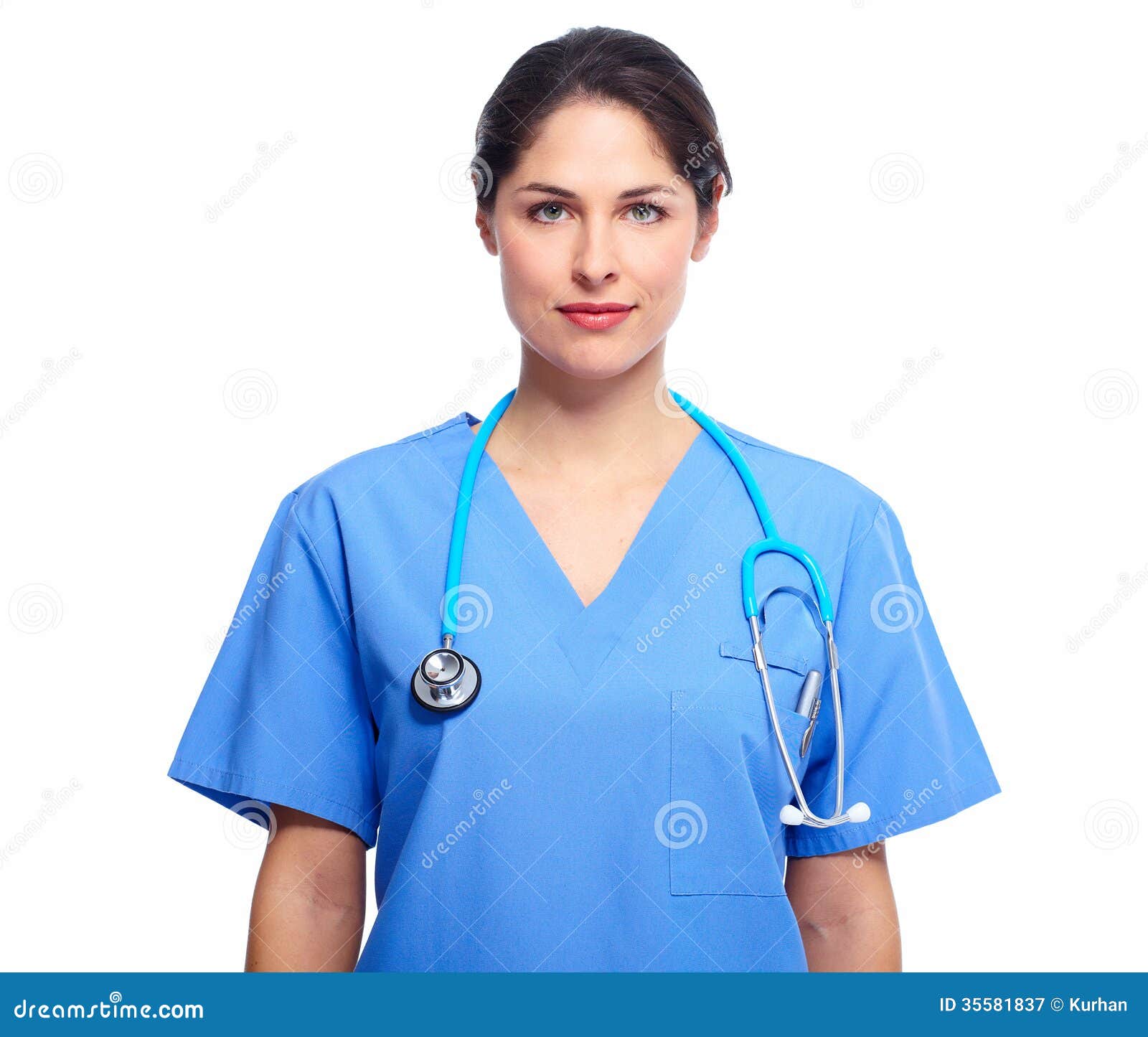 Nurse in Uniform with Stethoscope Stock Image Image of isolated