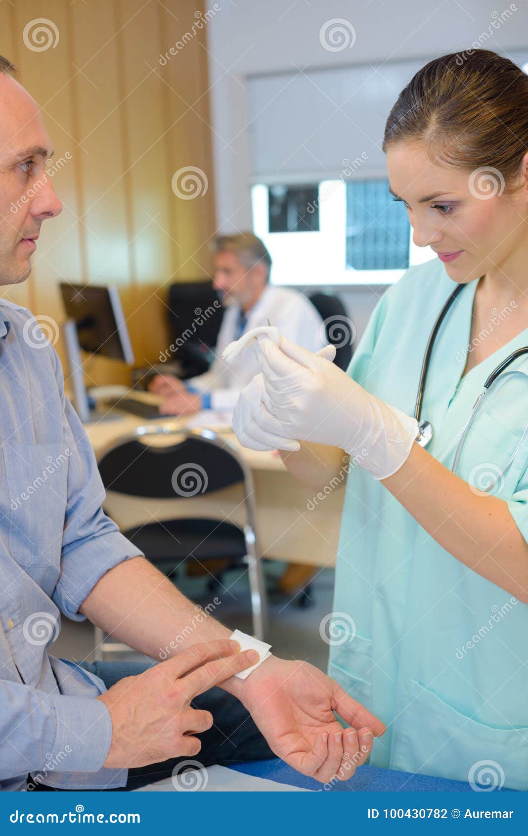 Nurse Using Syringe on Patient for Blood Testing Stock Photo Image of